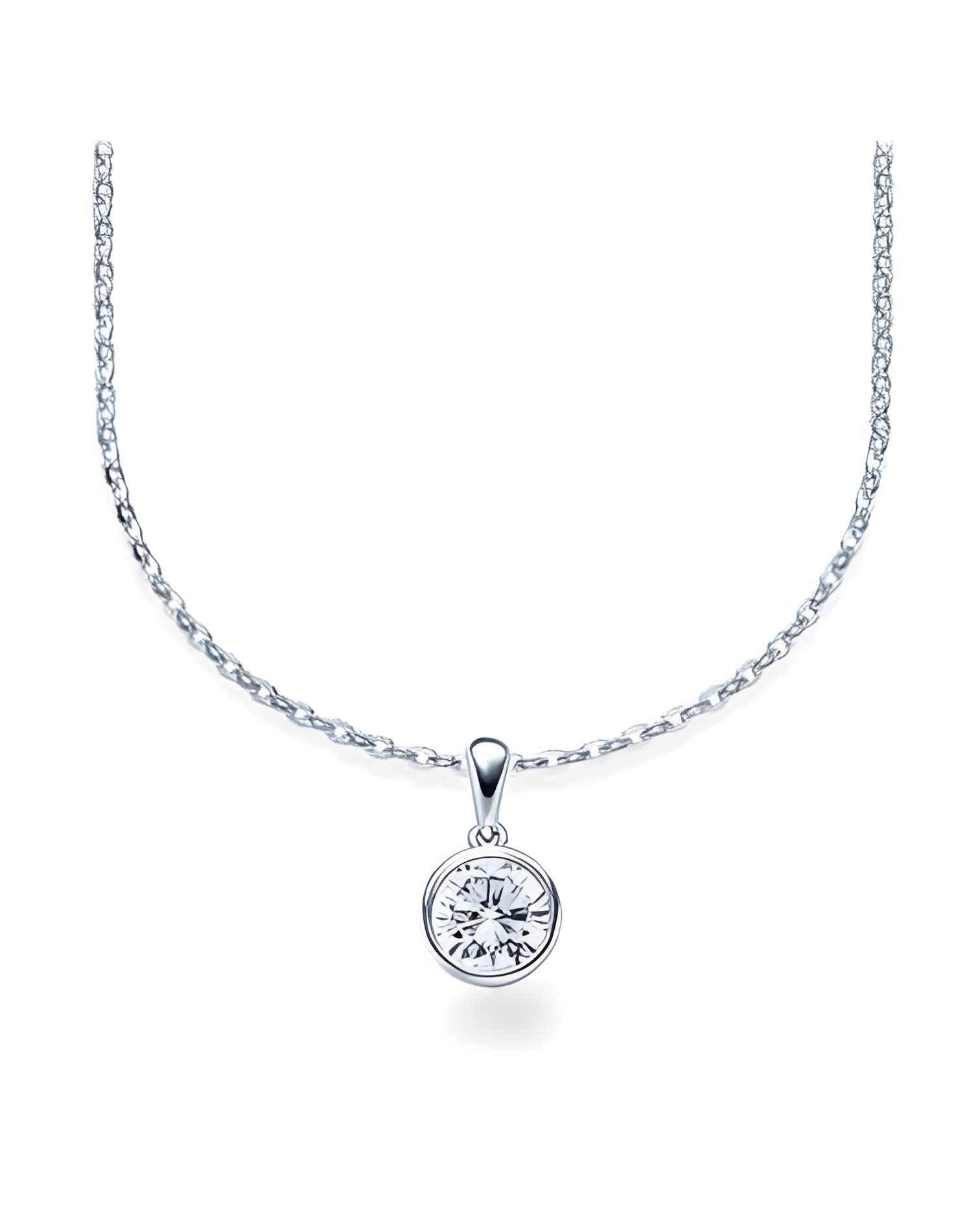 Aros económicos de oro blanco de 18 quilates con diamantes