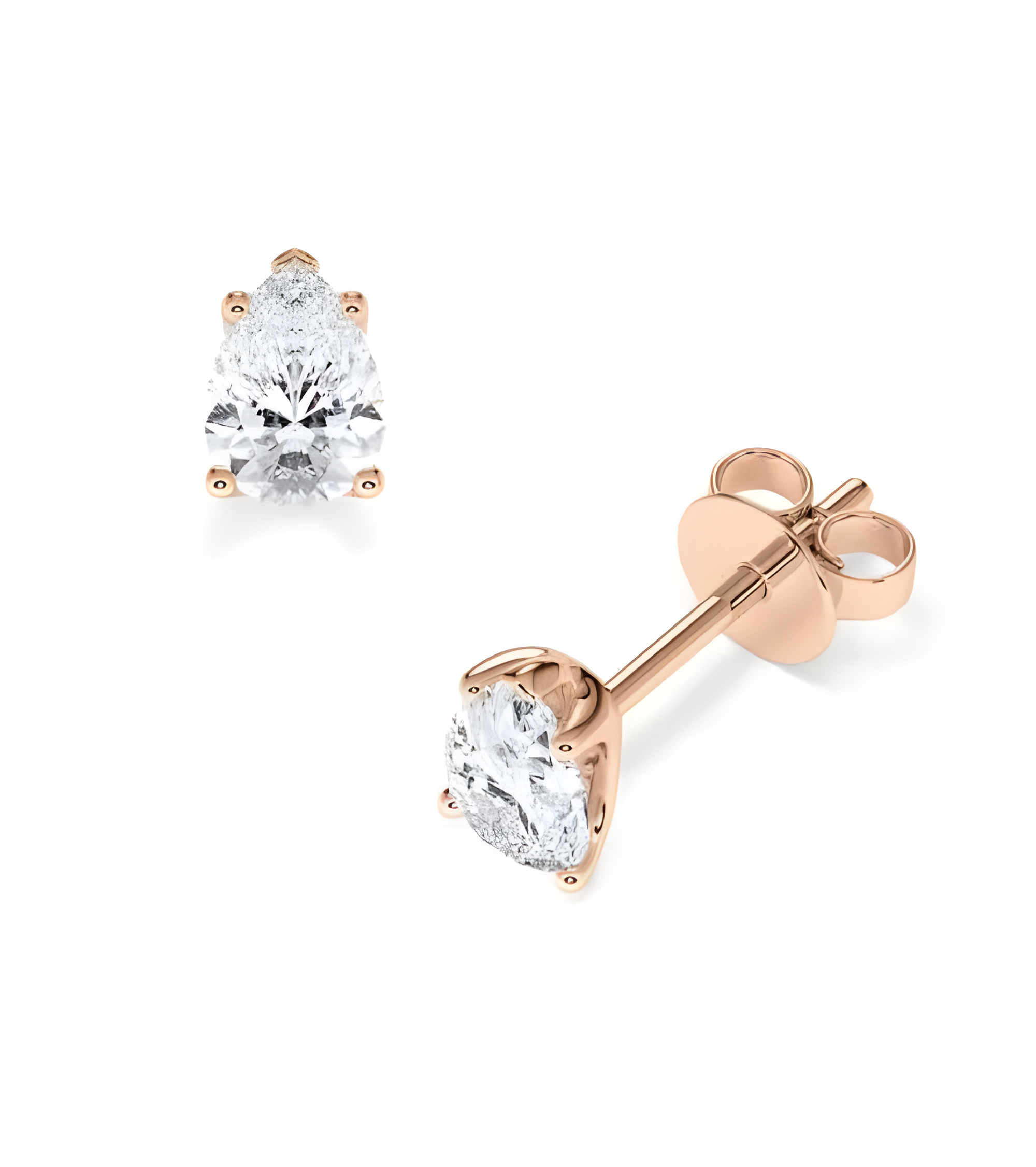Pendientes en oro rosa de  18k con diamantes laboratorio | Staring