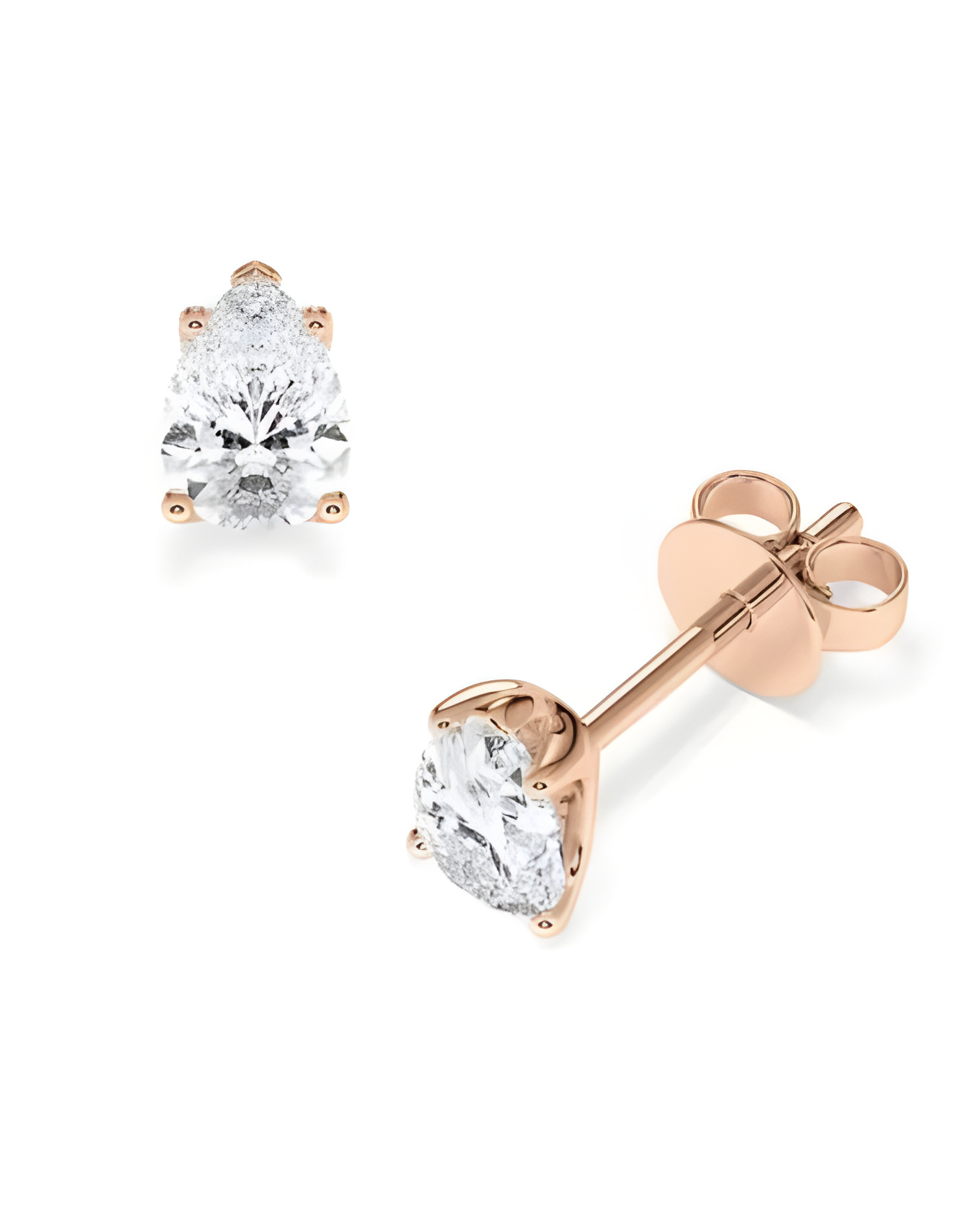 Pendientes en oro rosa de  18k con diamantes laboratorio | Staring