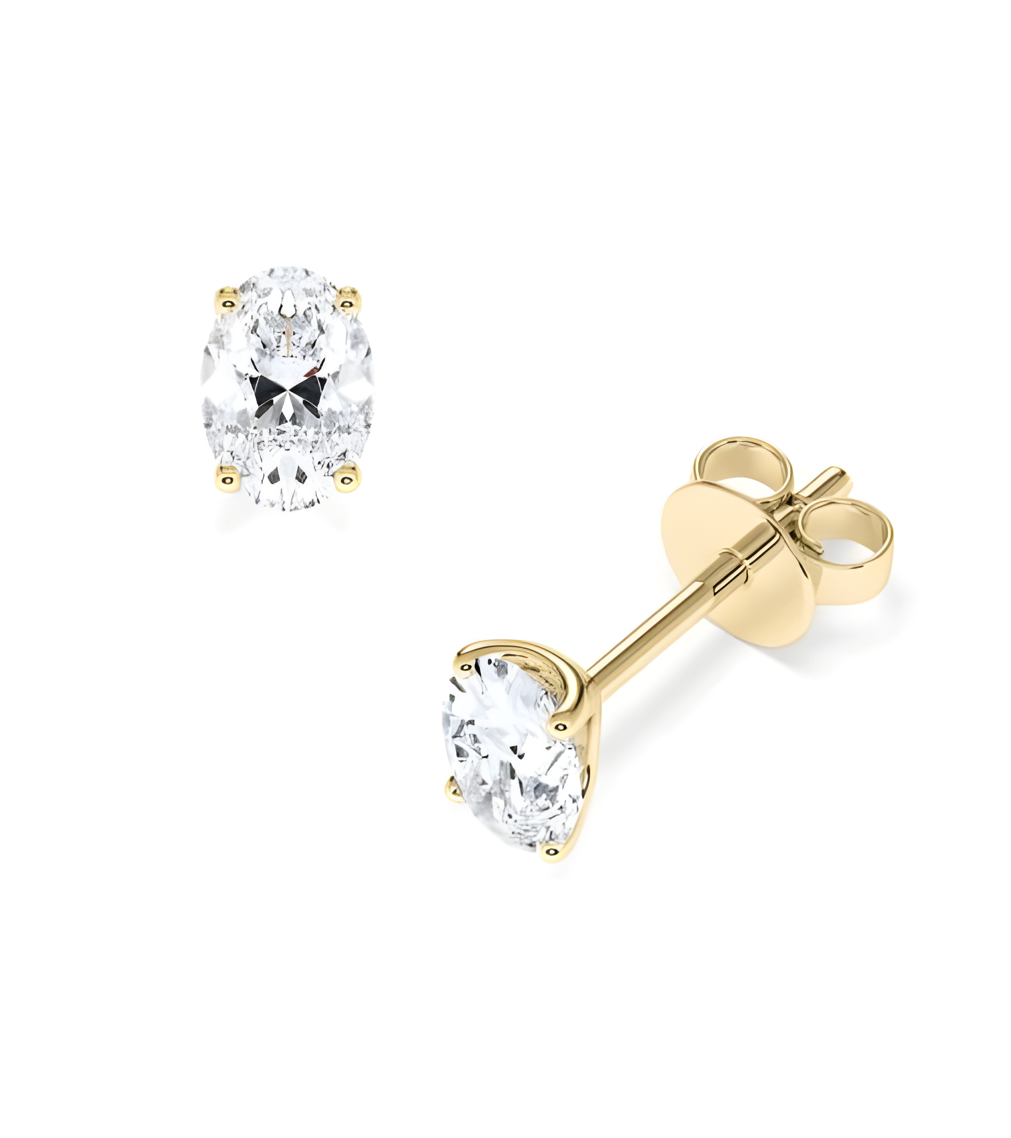 Pendientes Oval en oro o platino con diamantes laboratorio  I Staring