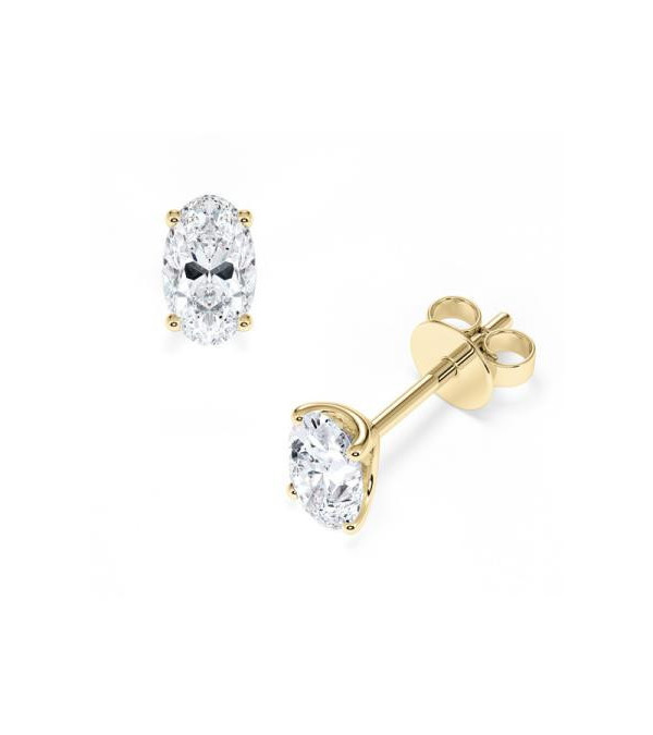 Aros económicos de oro blanco de 18 quilates con diamantes