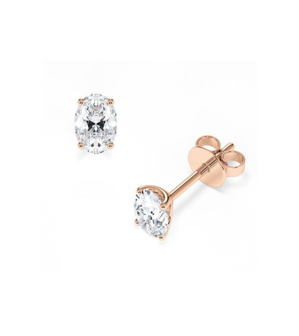 Pendientes Oval en oro o platino con diamantes laboratorio  I Staring
