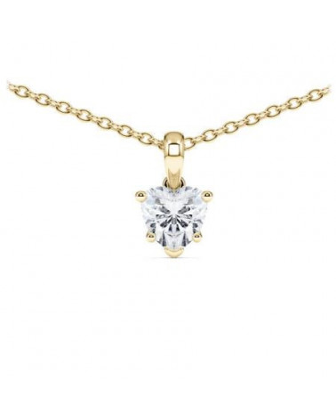 Collar de oro amarillo con diamante corazón de laboratorio | Staring