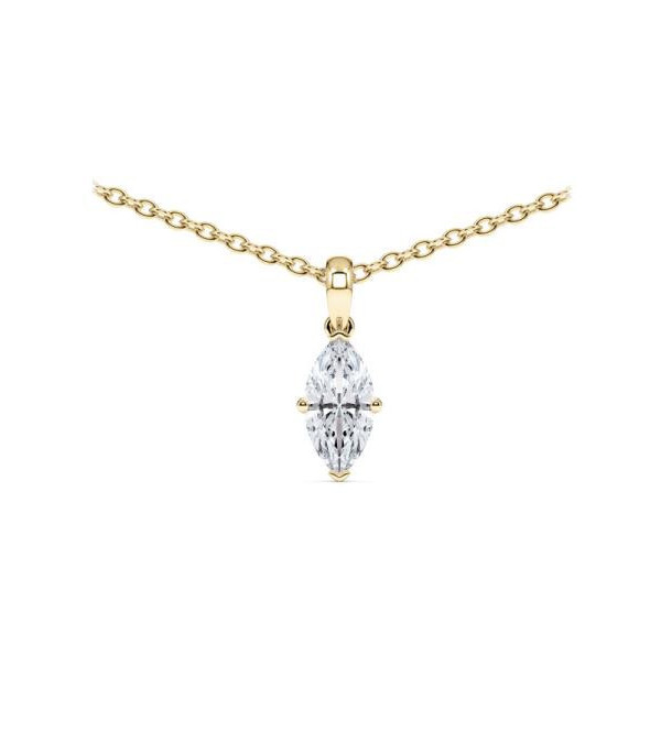 Collar de oro amarillo con diamante marquesa de laboratorio | Staring