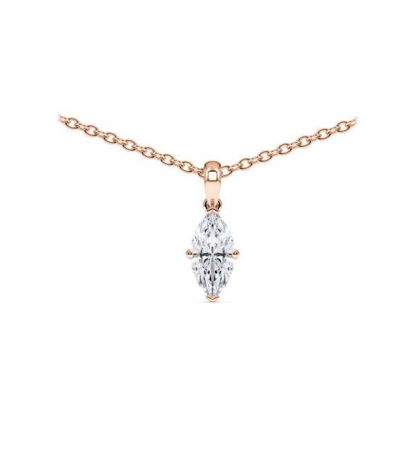 Collar de oro rosa con diamante marquesa de laboratorio | Staring