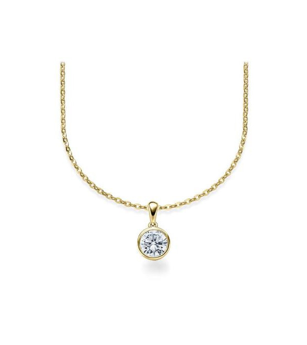 Collar de oro amarillo con diamante ético artificial | Staring