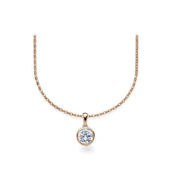 Collar de oro rosa con diamante ético artificial | Staring