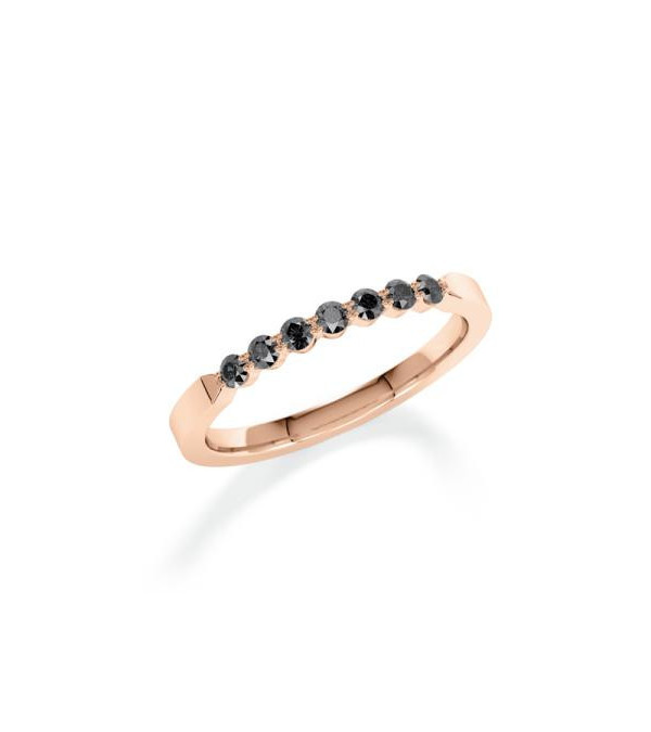 Anillo de oro rosa con diamantes negros | Staring
