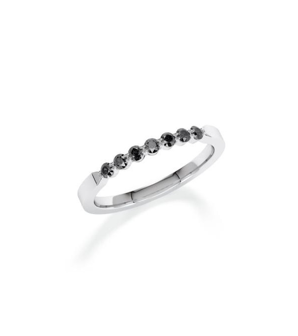 Anillo de oro blanco o platino con diamantes negros | Staring