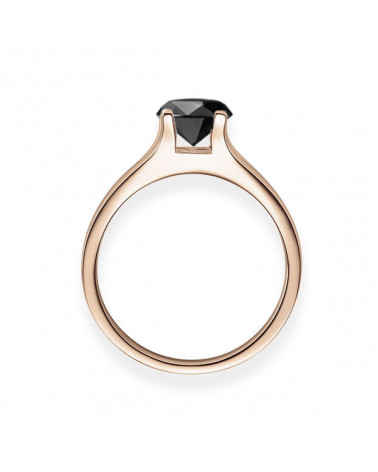 Anillo de oro rosa con diamante negro | Staring