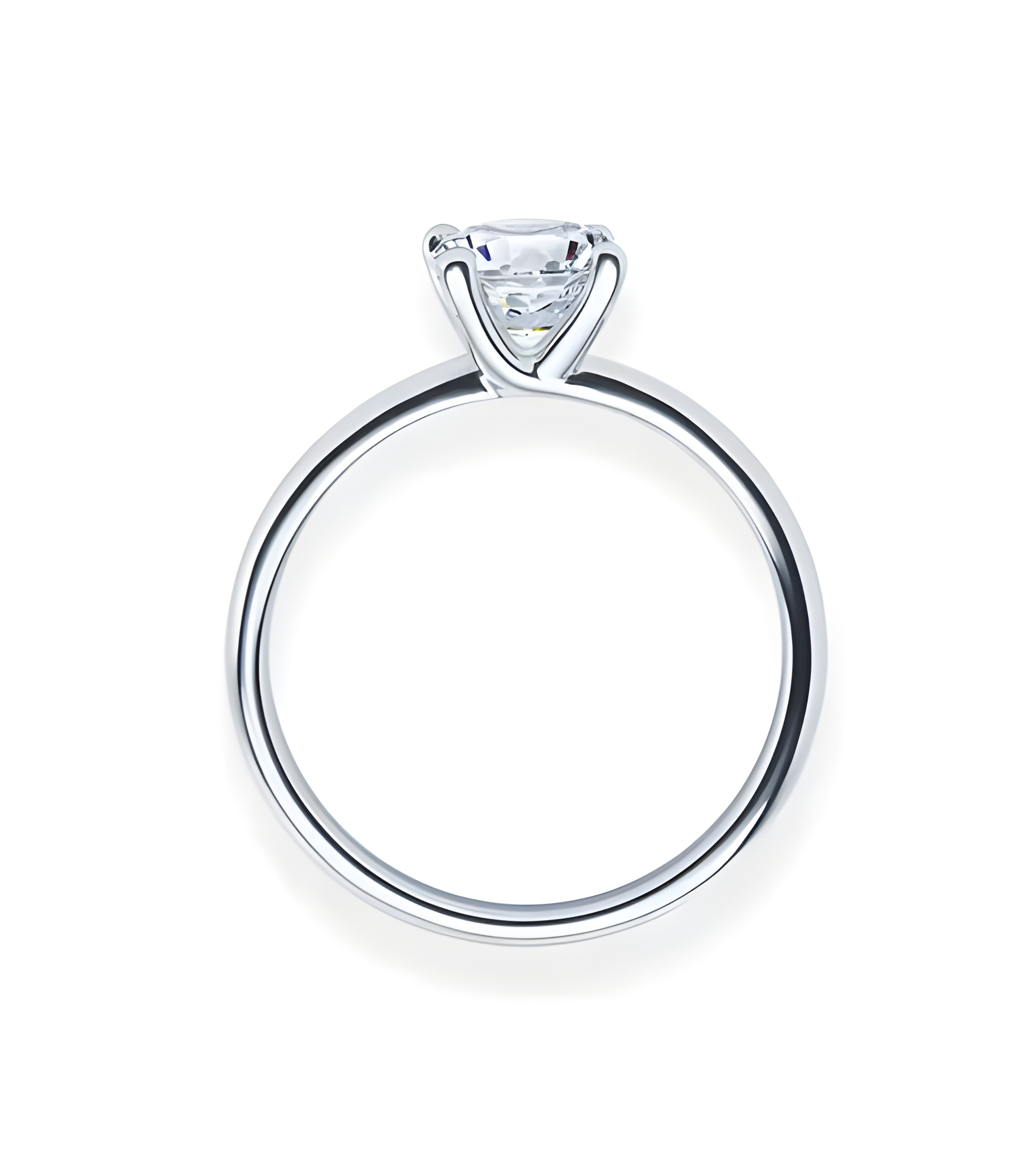 Original anillo de compromiso solitario con montura curva