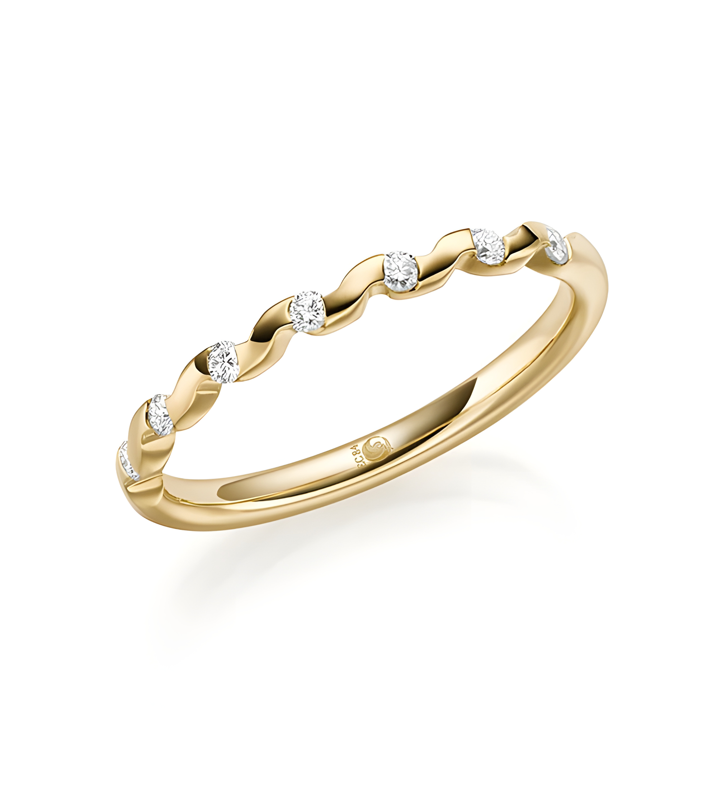 Anillo de compromiso con diamantes original en forma de ola | Staring