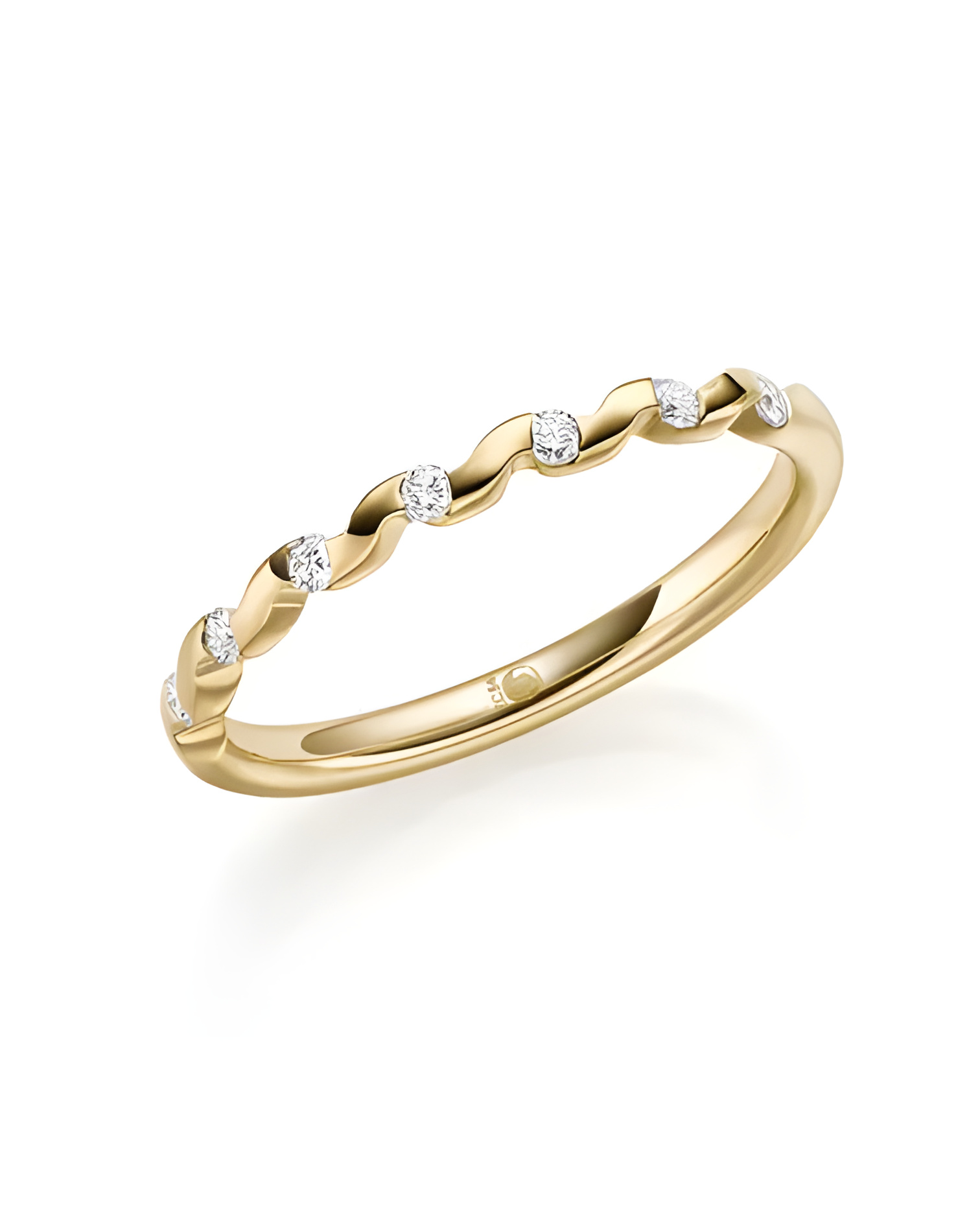 Anillo de compromiso con diamantes original en forma de ola | Staring