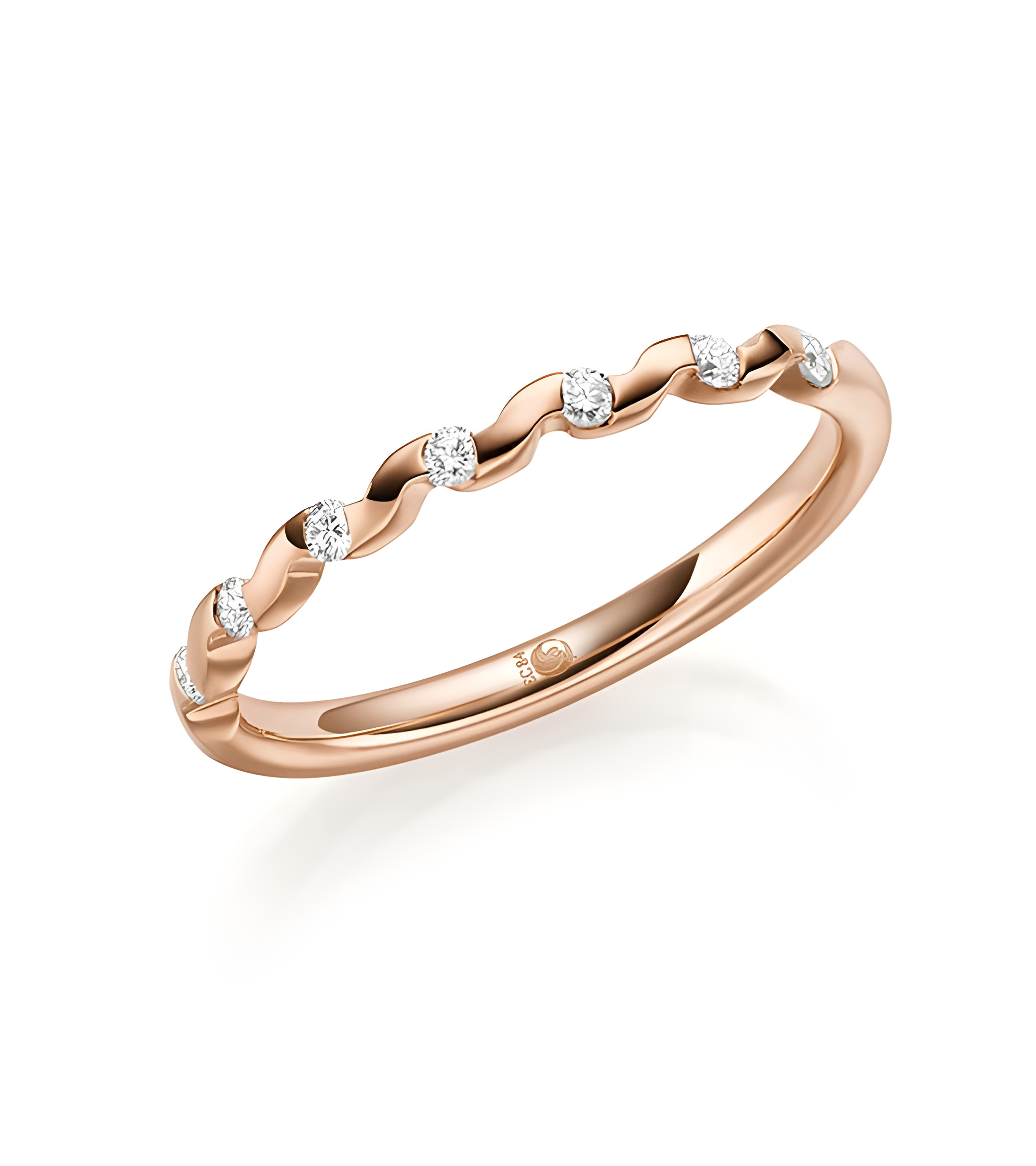 Anillo de compromiso original con forma de ola y diamantes | Staring