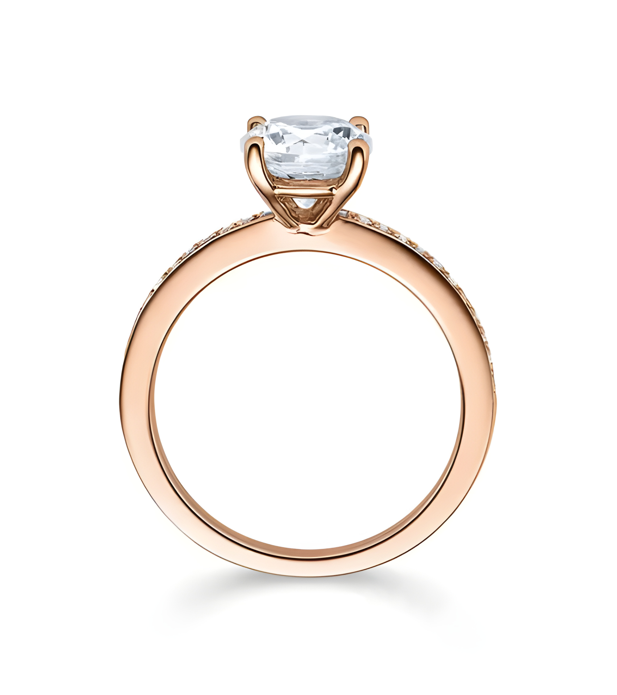 Antares 0,38 | Oro rosa - ANILLOS DE COMPROMISO EN ORO ROSA - Alianza de oro rosa de 18K con diamantes para la pedida de mano