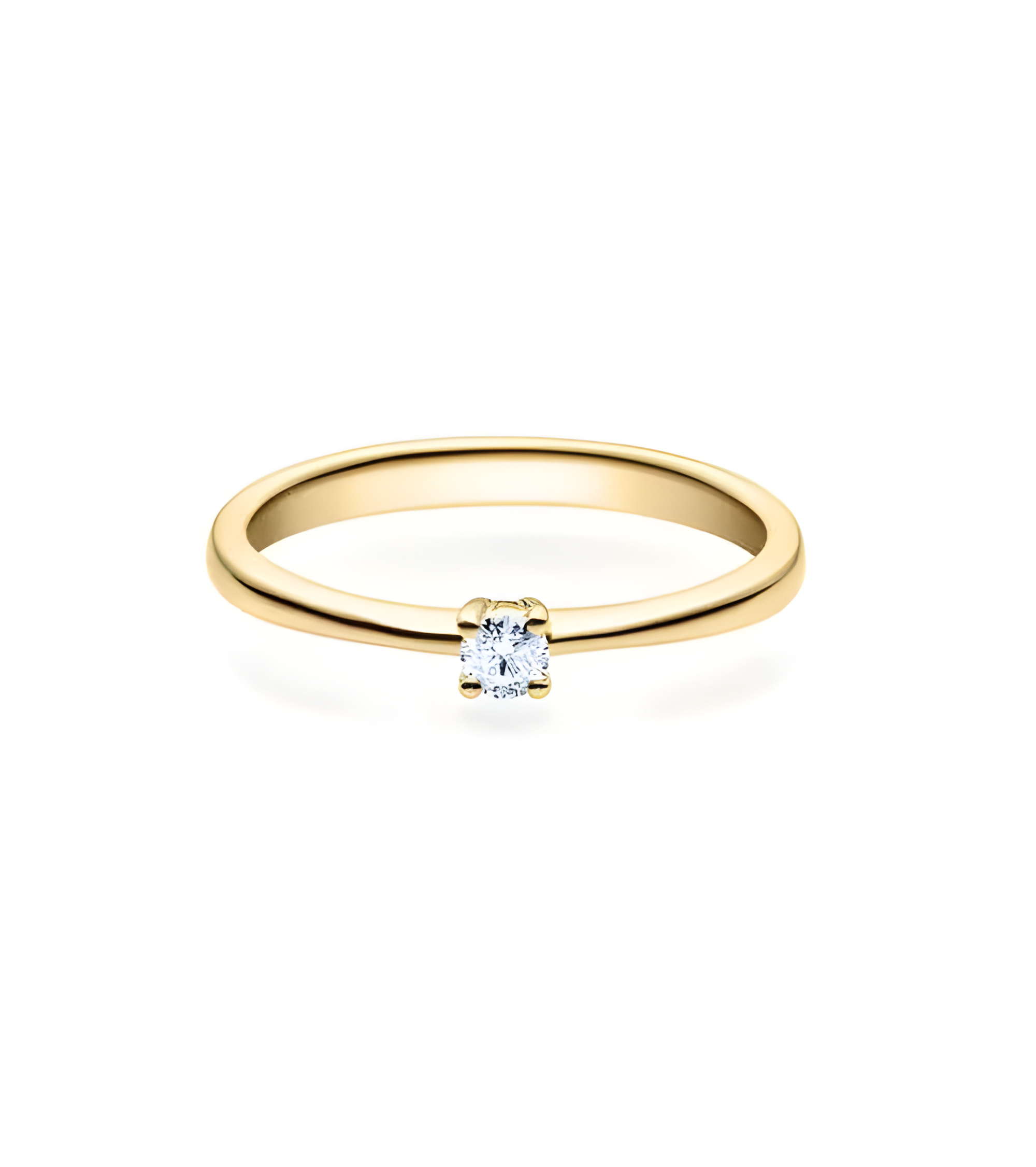 Solitario en oro amarillo de 14K con diamante G,si de la mejor calidad