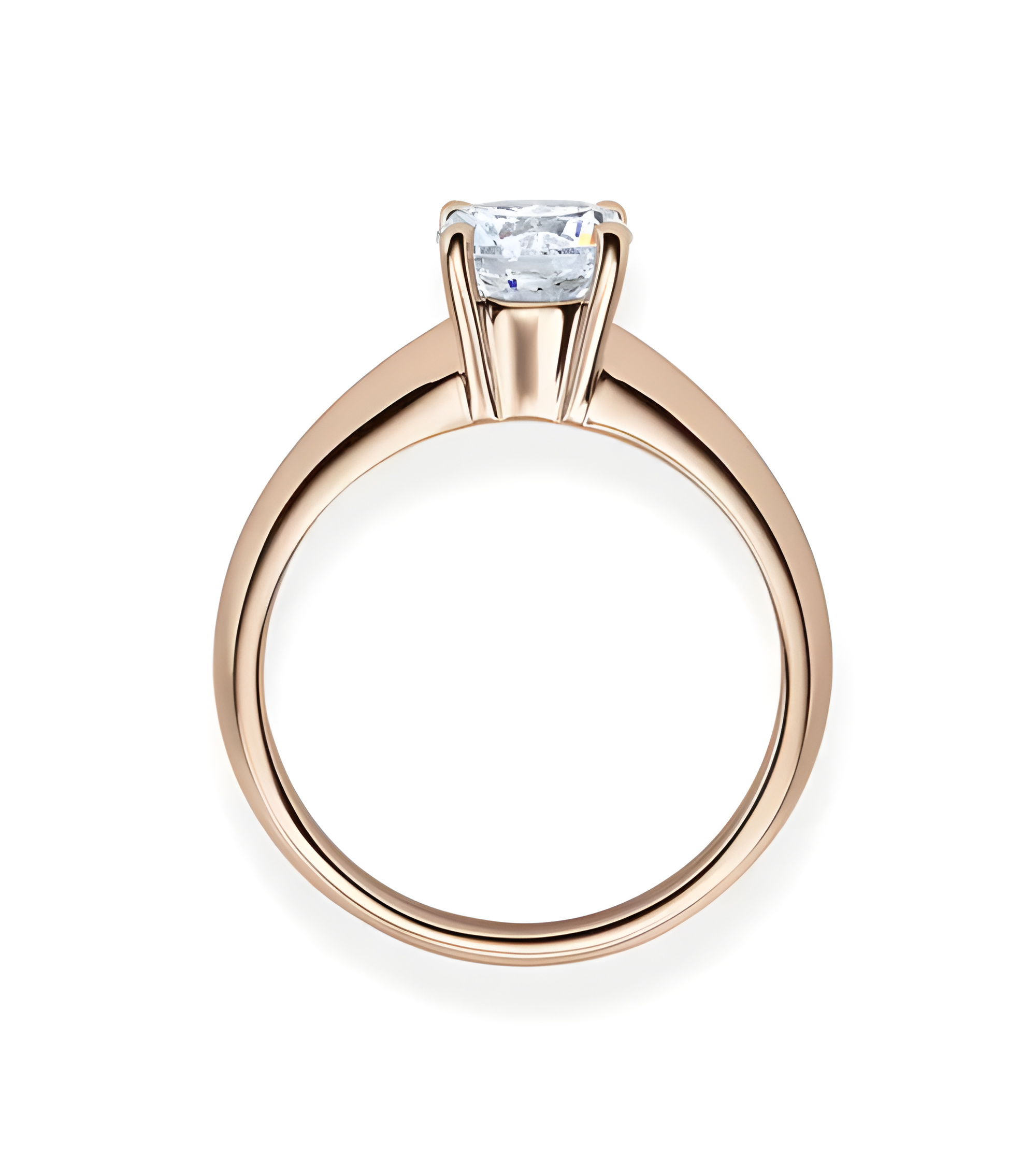 Anillo solitario minimalista en oro rosa | Staring