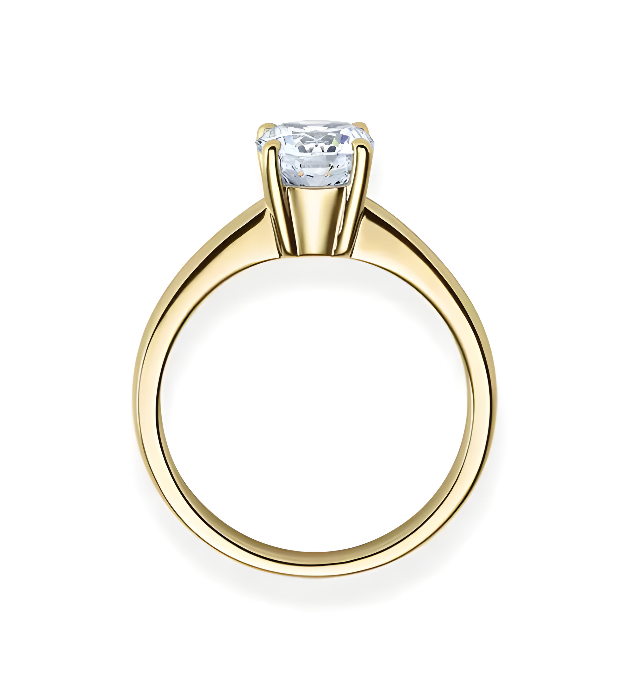 Clásico anillo de compromiso con diamante artificial de origen ético