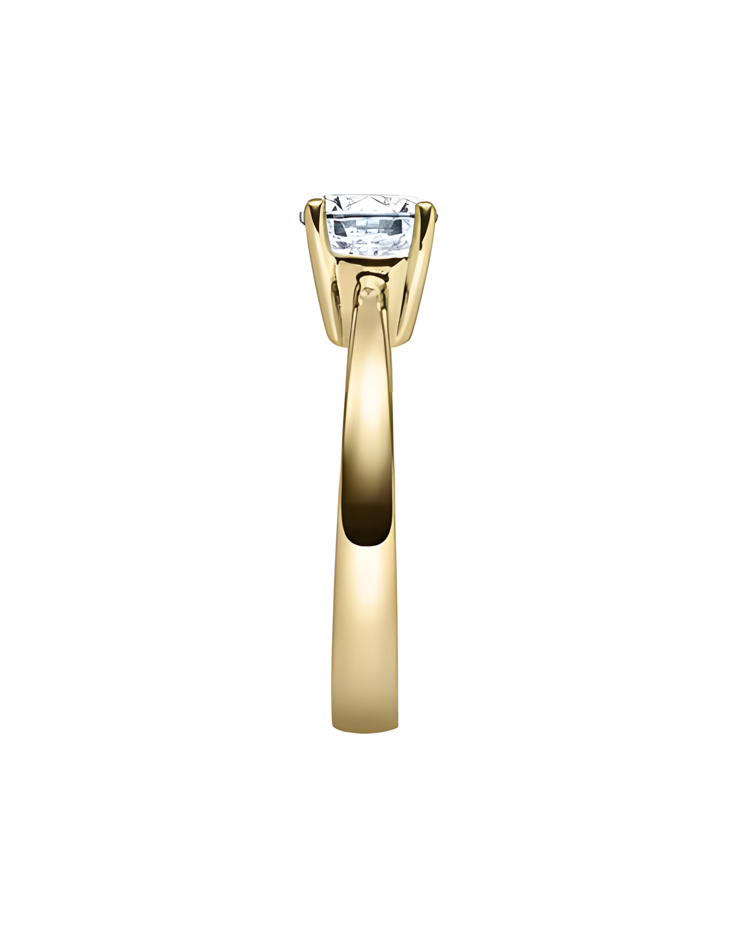 Gold engagement ring with synthetic diamond | Staring