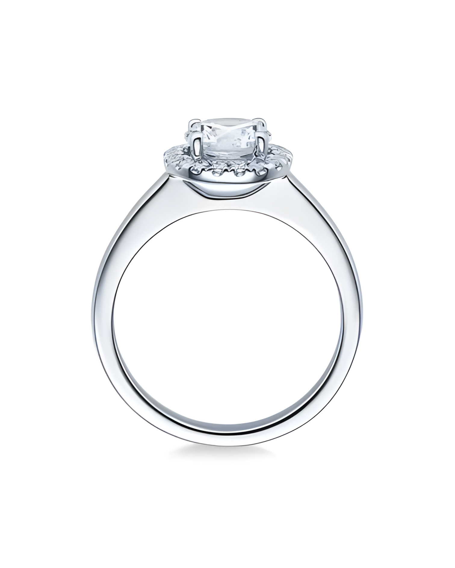 Uno de los mejores anillos de compromiso con diamantes en oro blanco