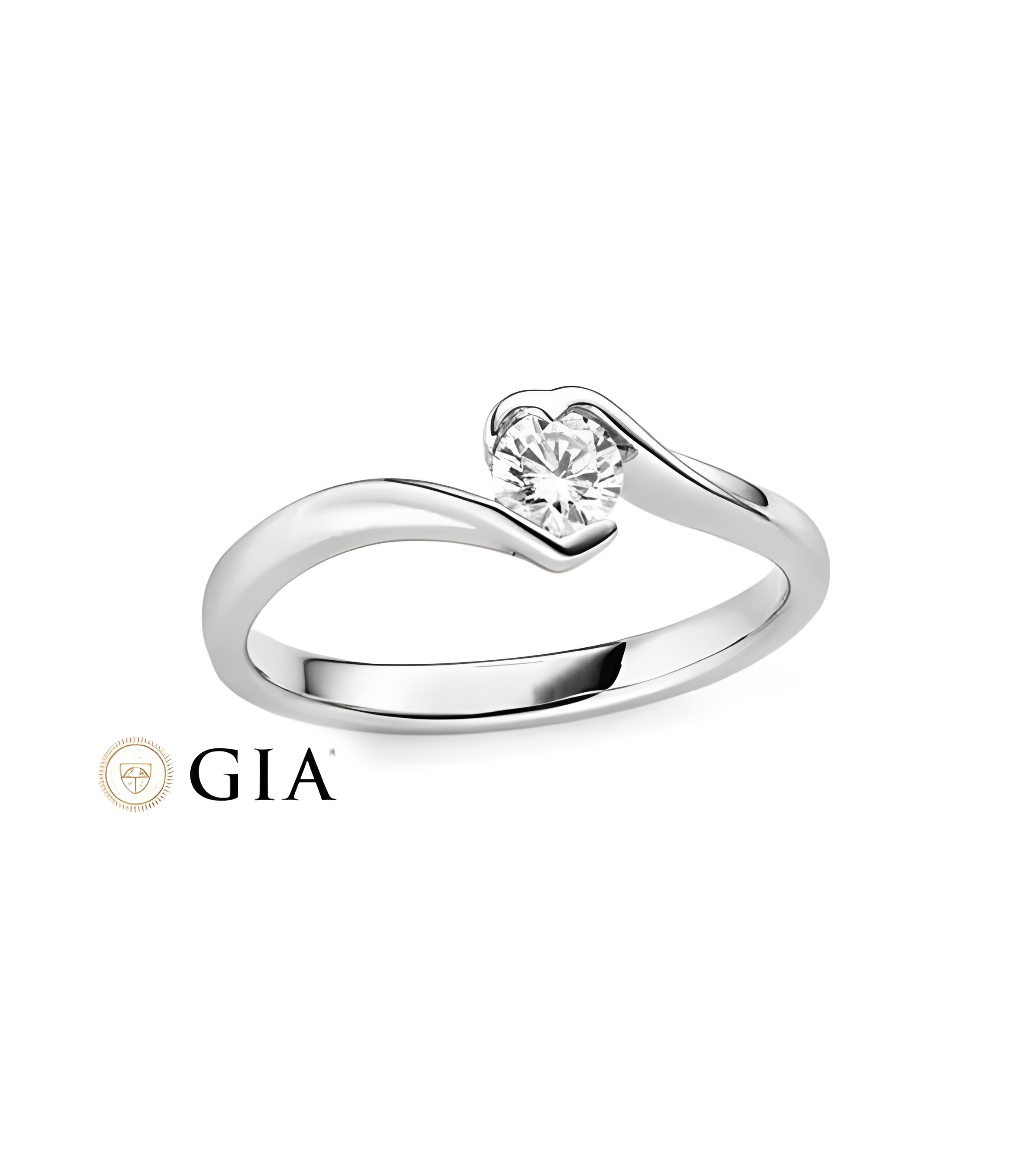 Anillo de compromiso fino y elegante en oro blanco al mejor precio