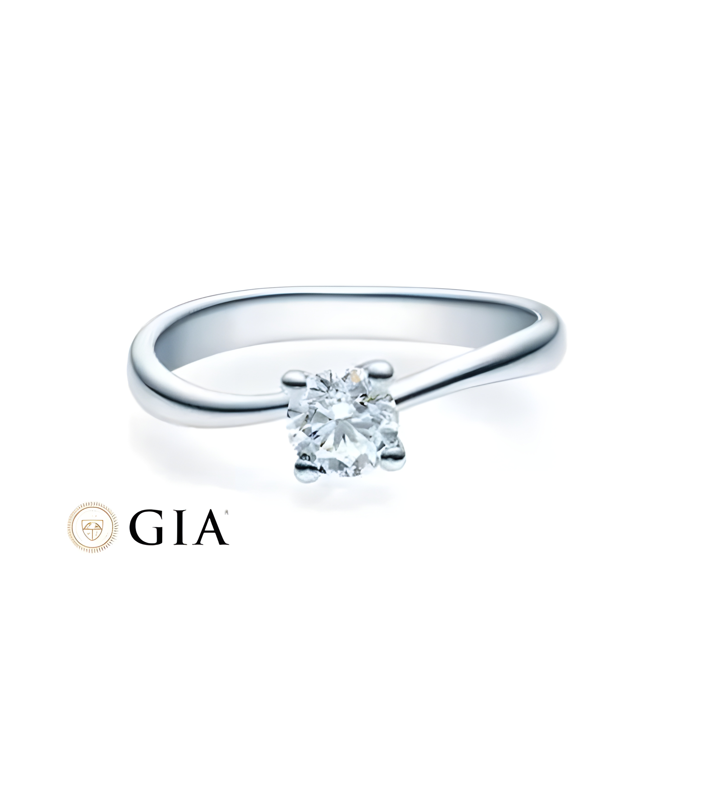 Original anillo de compromiso solitario con montura curva | Staring