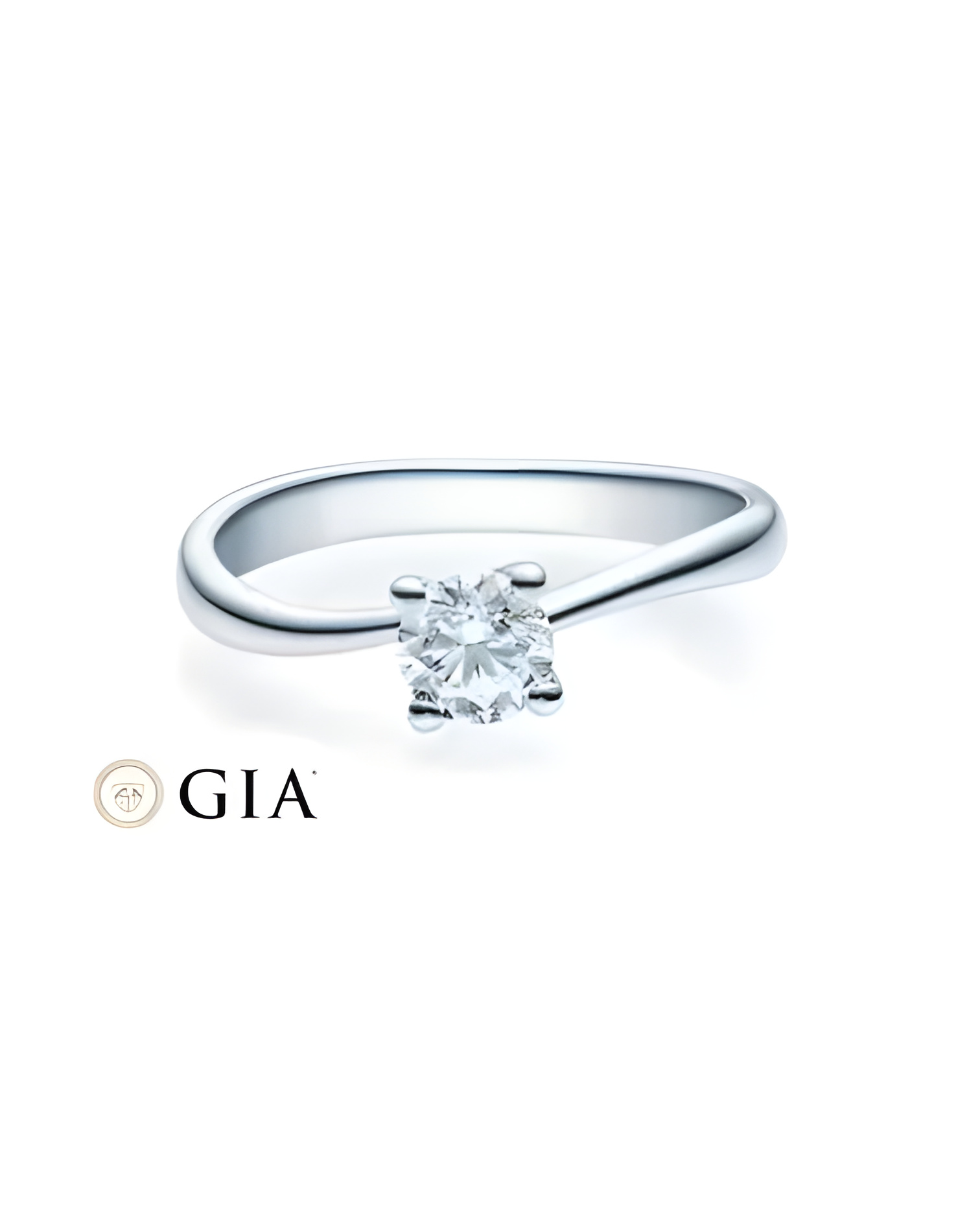 Original anillo de compromiso solitario con montura curva | Staring