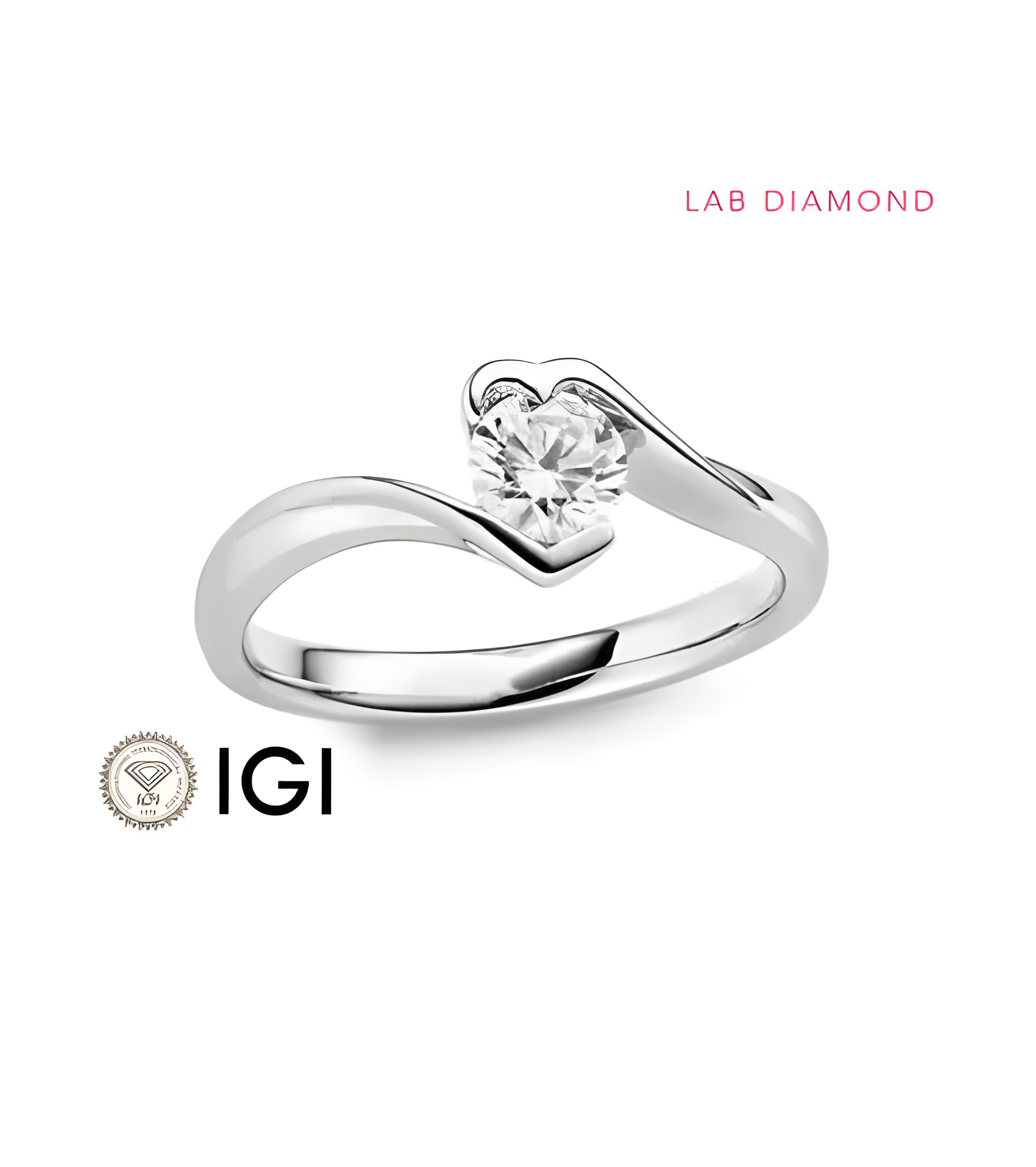 Anillo de compromiso fino y elegante en oro blanco al mejor precio