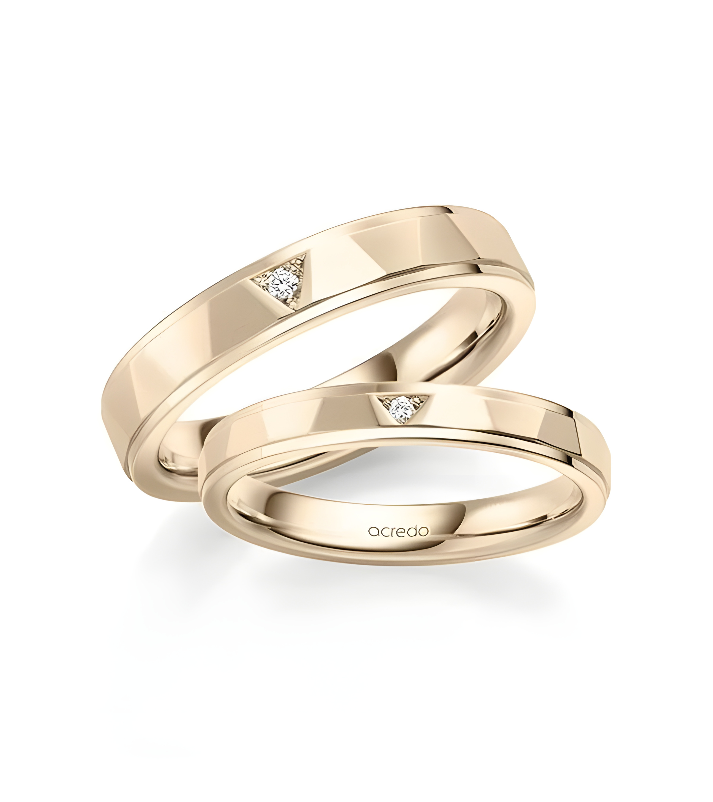 Anillos de boda de oro rosa con diamantes naturales en Madrid | Staring