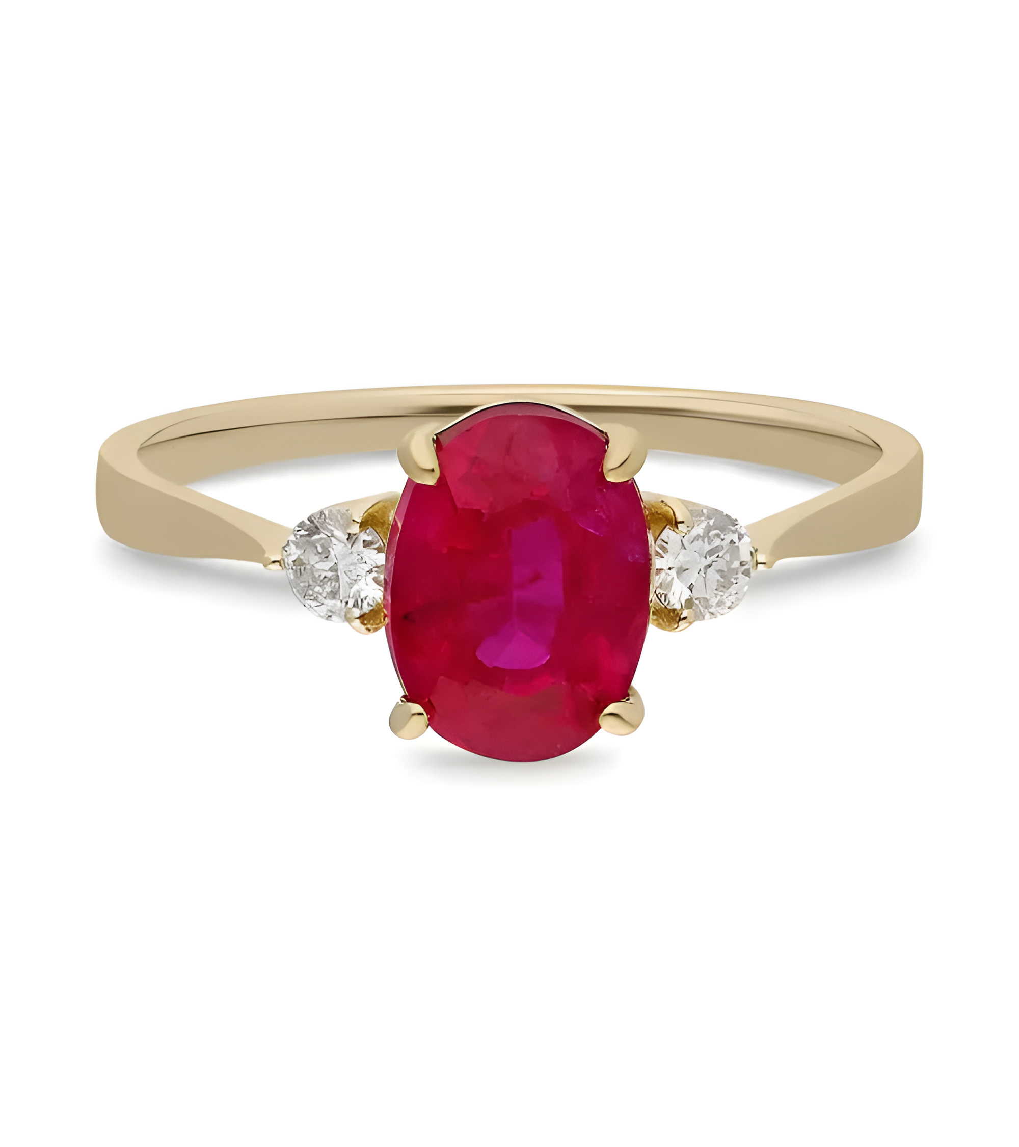 Anillos de compromiso de oro con rubíes y diamantes | Staring