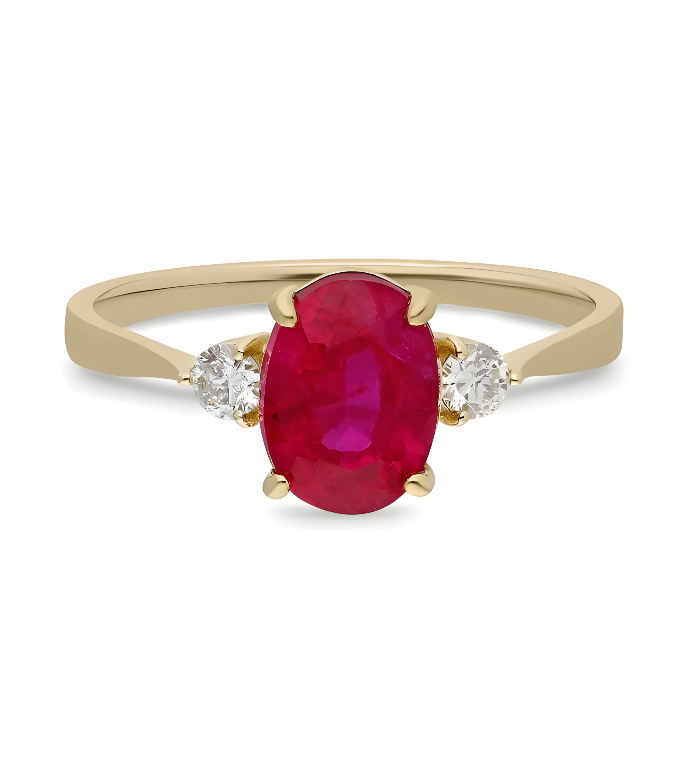 Anillos de compromiso de oro con rubíes y diamantes | Staring