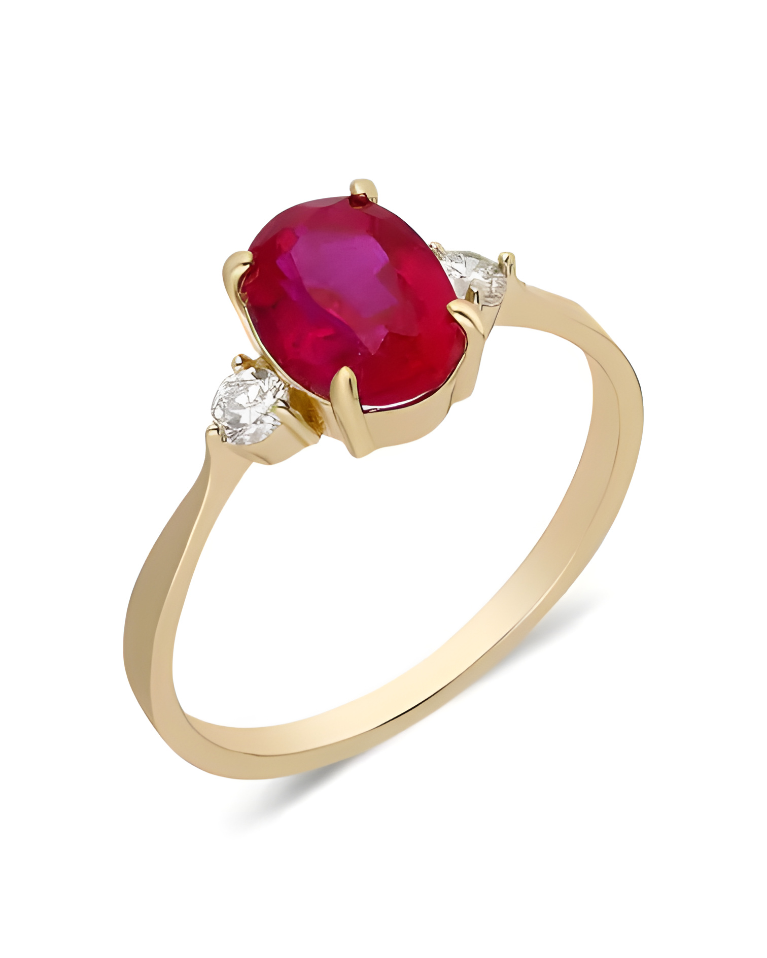 Anillos de compromiso de oro con rubíes y diamantes | Staring