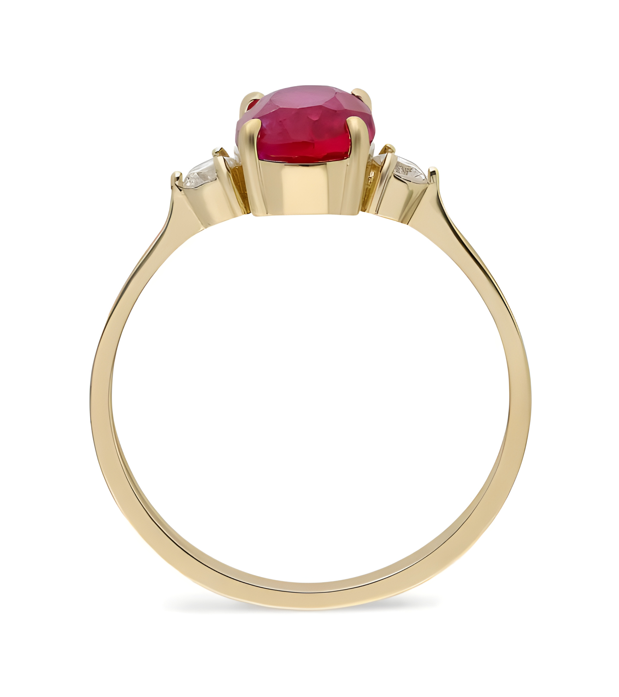 Anillos de compromiso de oro con rubíes y diamantes | Staring