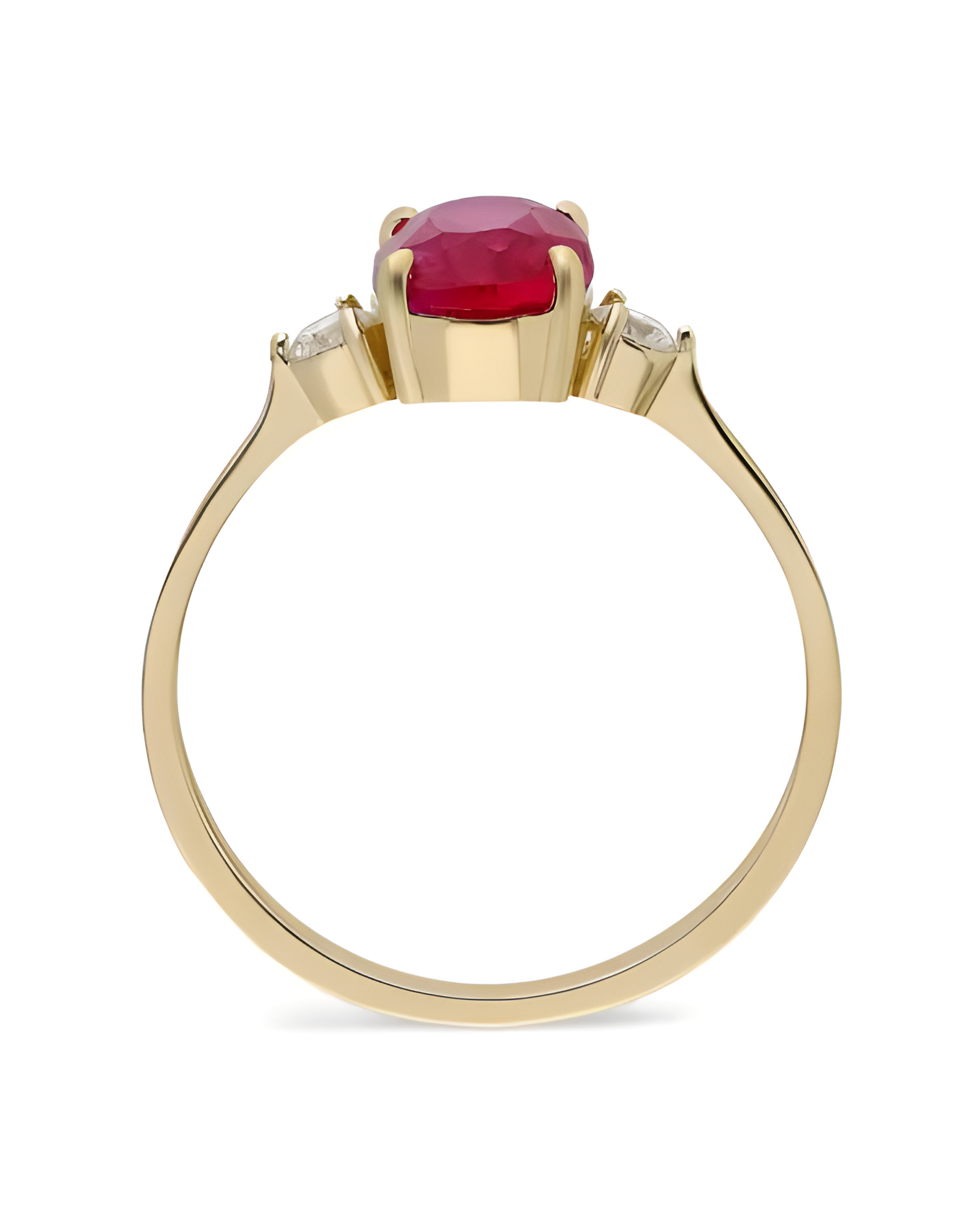 Engagement Gold Rings with Rubies and Diamonds | Staring