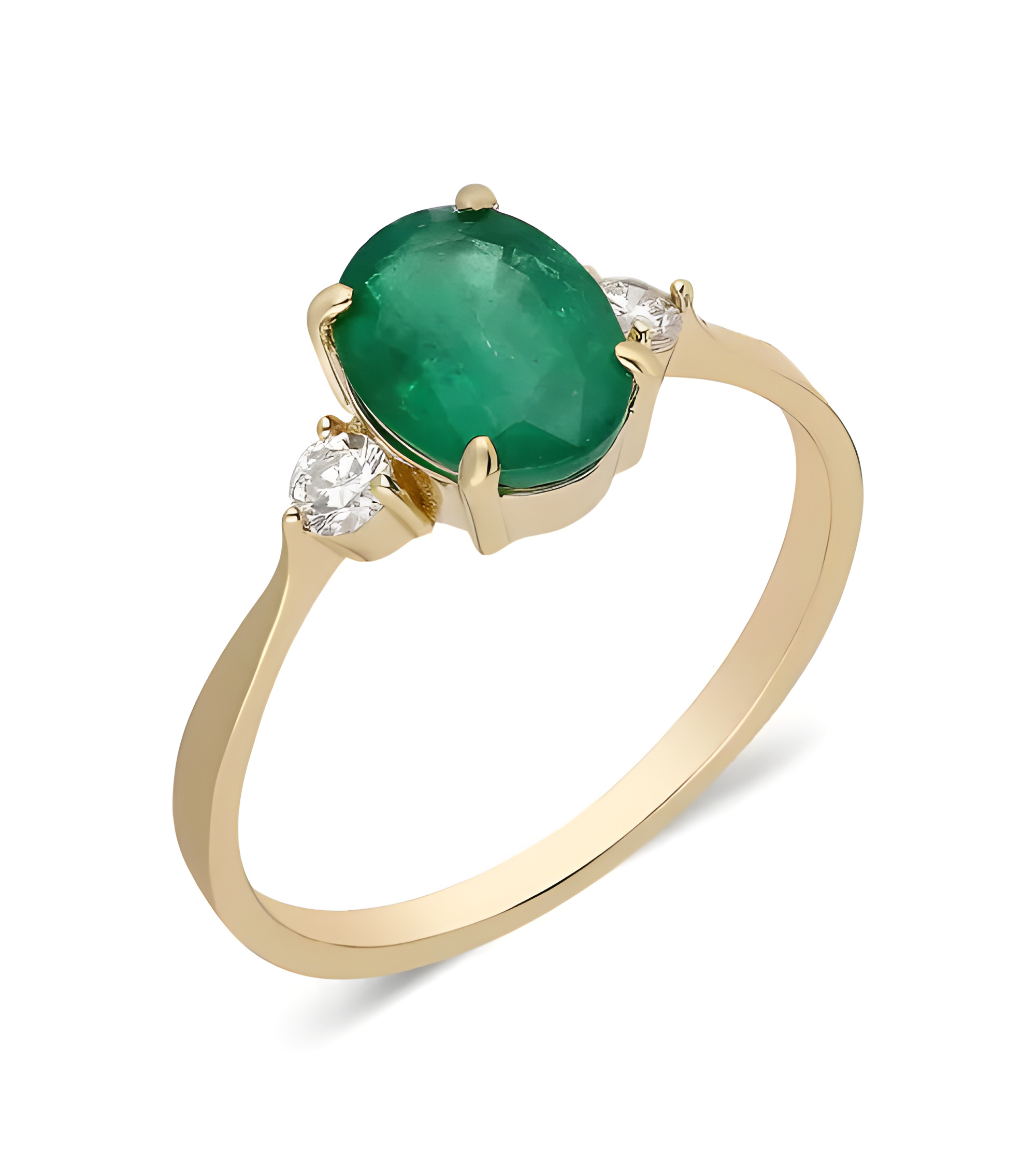 Emerald and Diamond Gold Engagement Rings | Staring