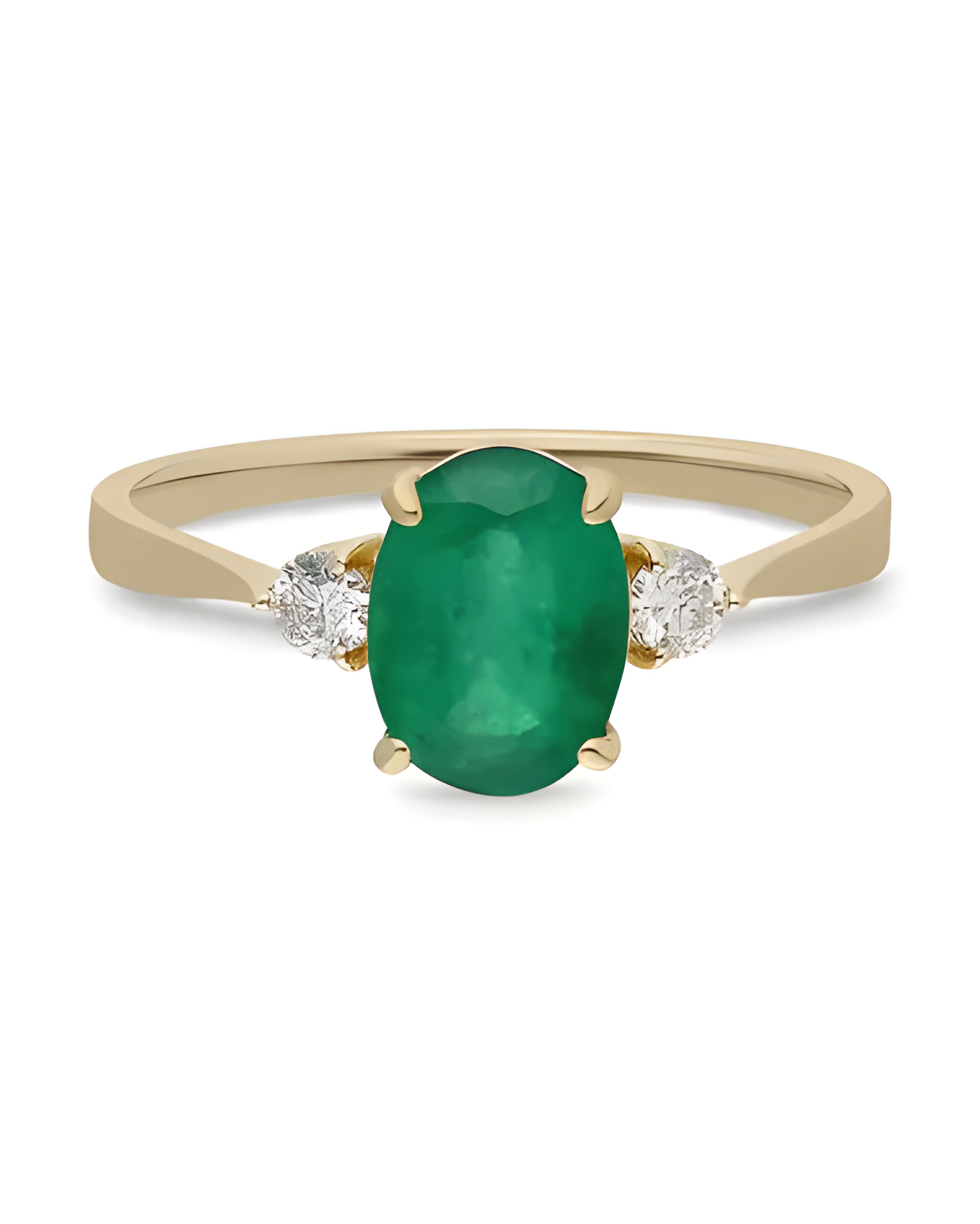 Anells de compromís d'or amb maragdes i diamants | Staring