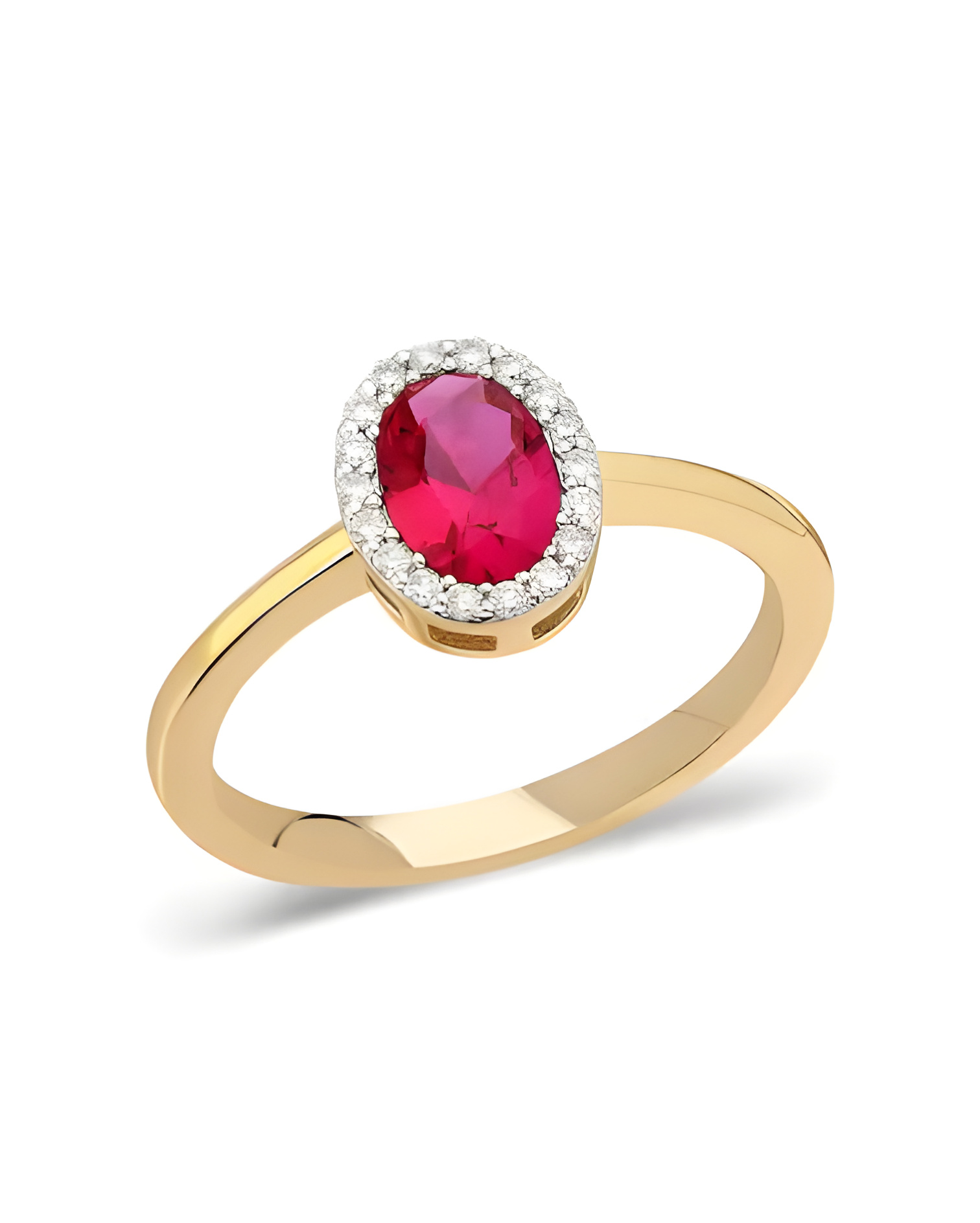 Anillos de compromiso de oro con rubíes y diamantes | Staring