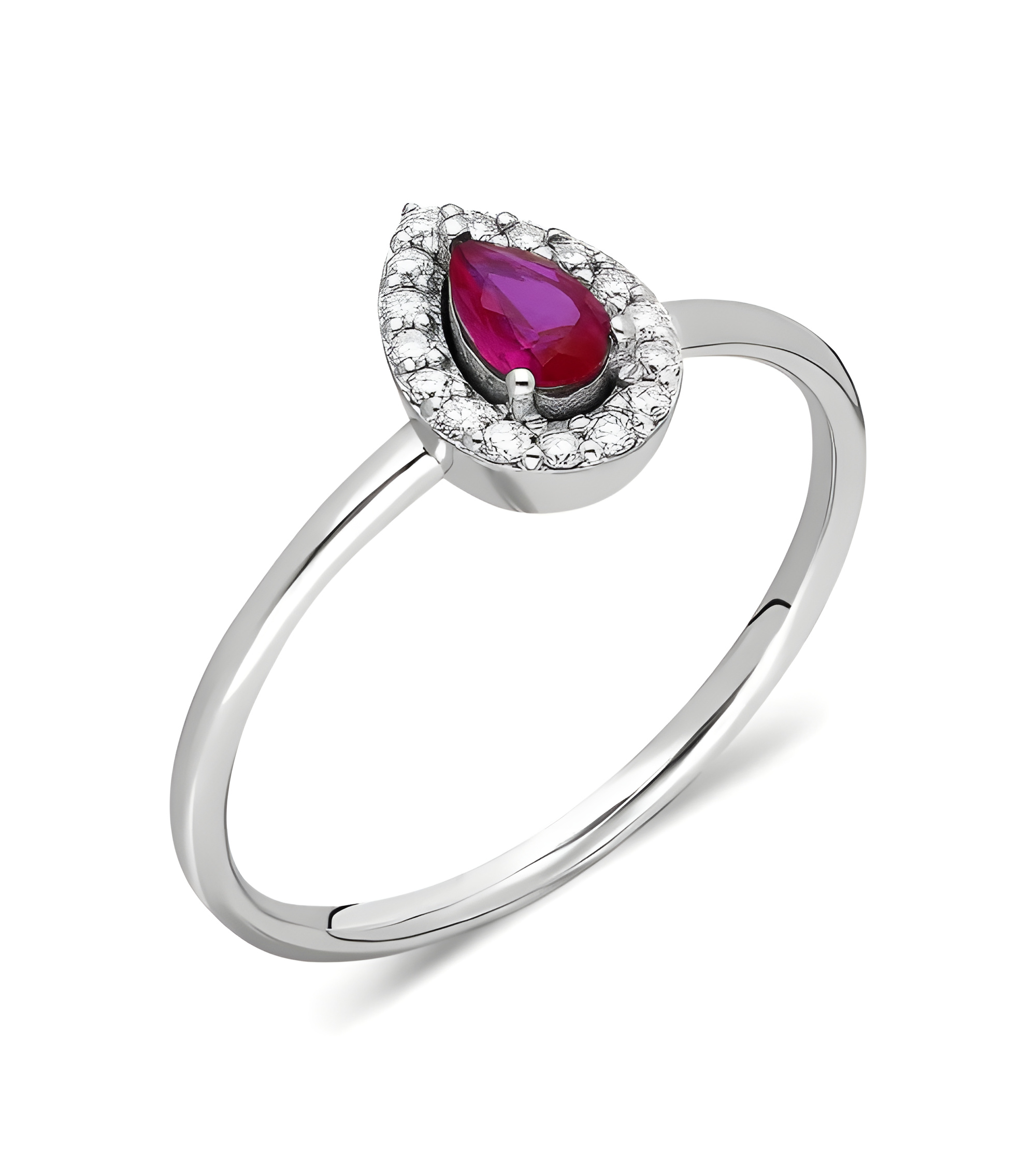 Sortija de oro con un rubí y diamantes alrededor | Staring