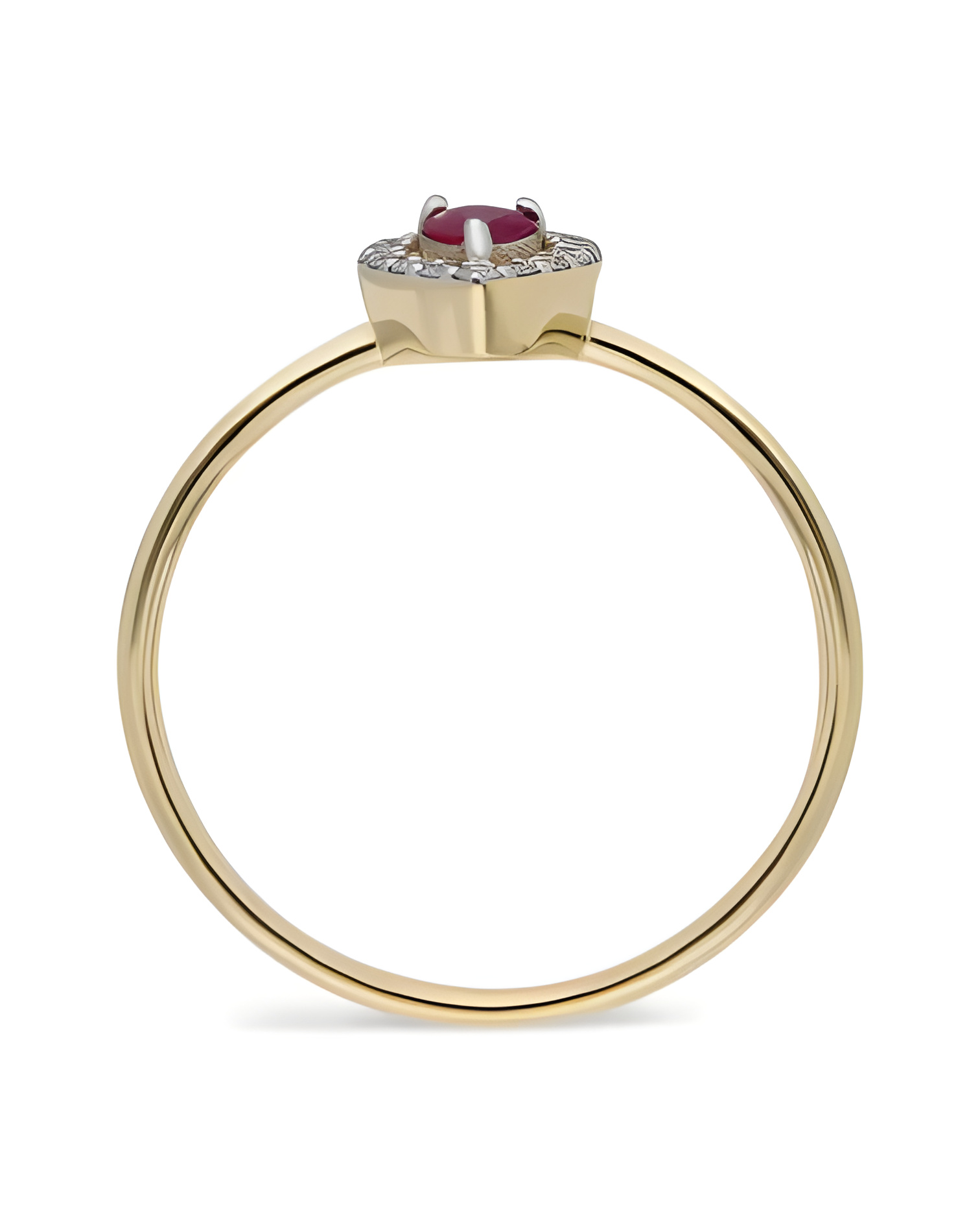 Sortija de oro con un rubí y diamantes alrededor | Staring