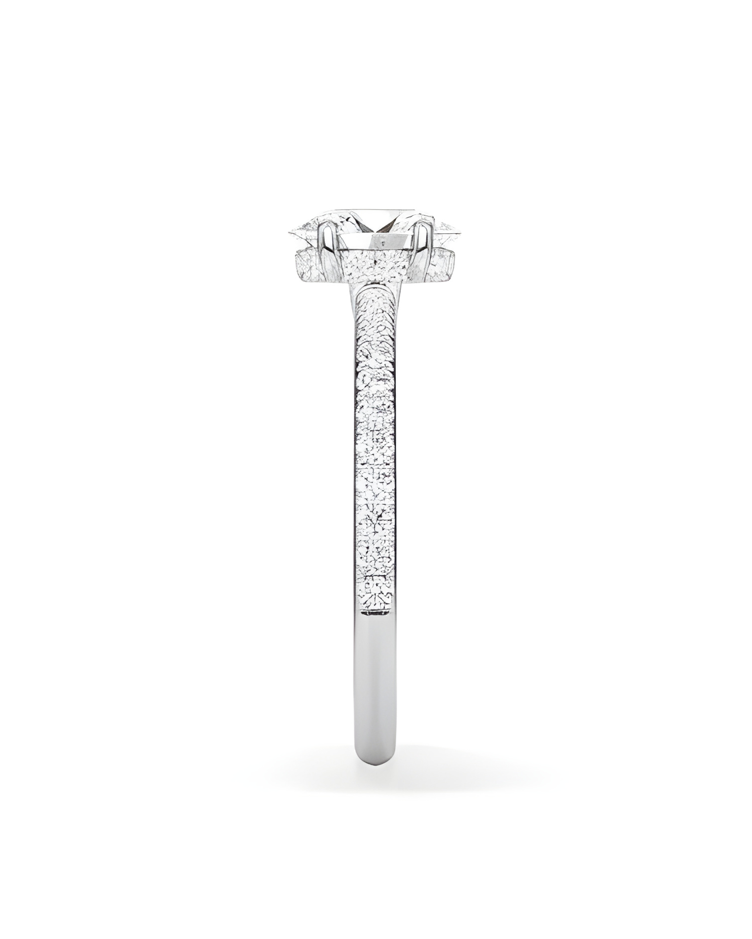 Anillos de compromiso pavé con diamantes artificiales de laboratorio