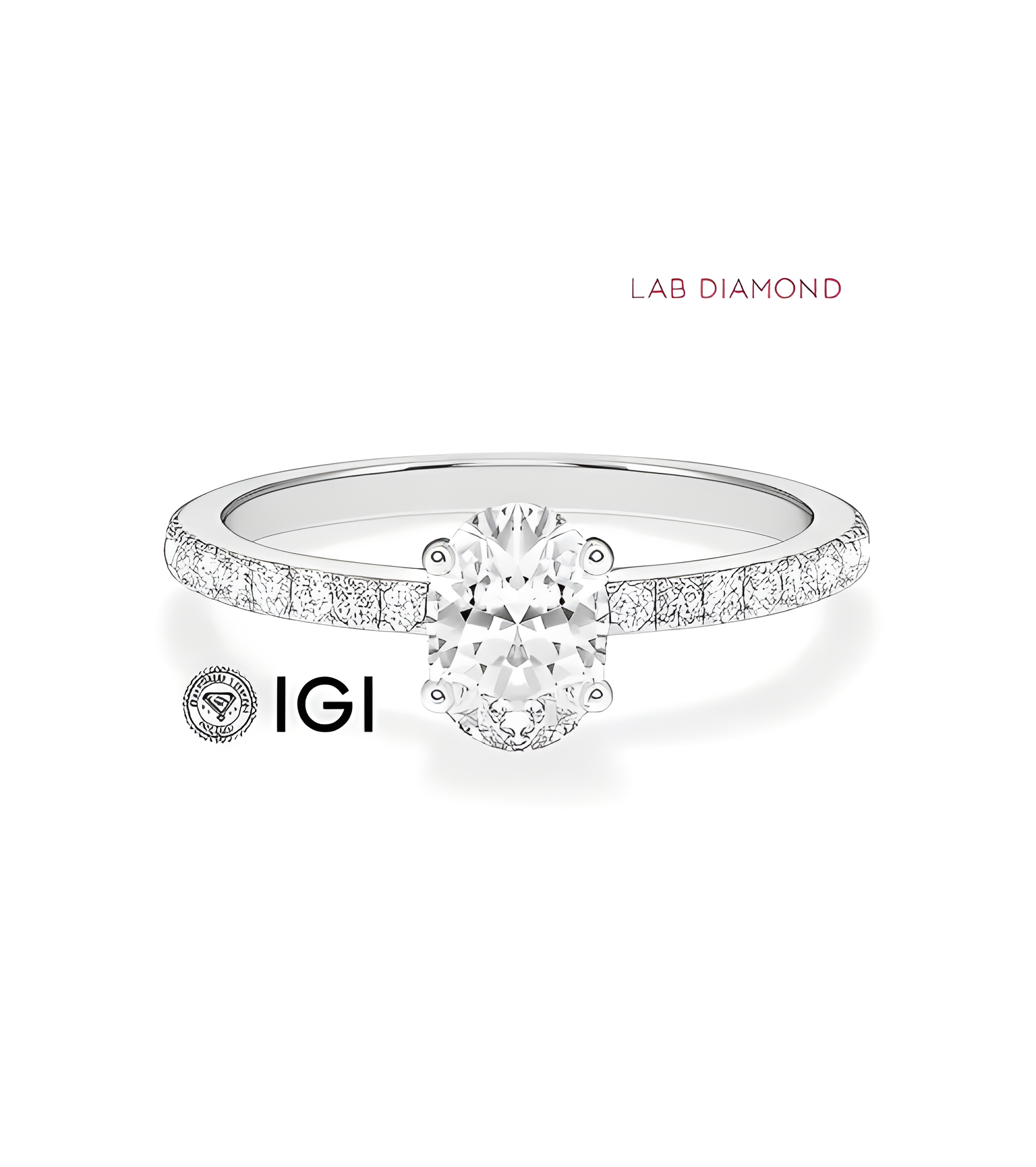 Lab-grown diamond pavé engagement rings