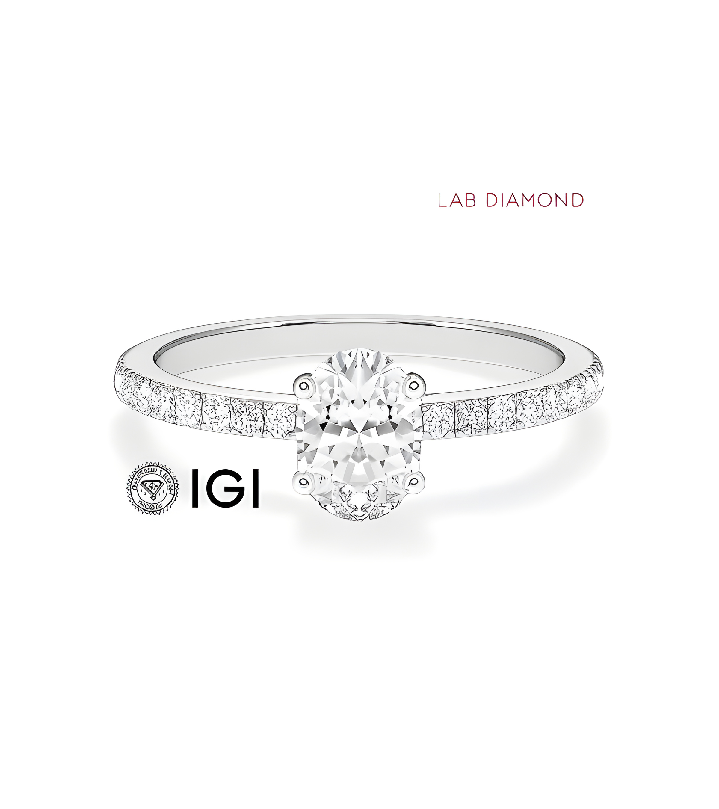 Lab-grown diamond pavé engagement rings