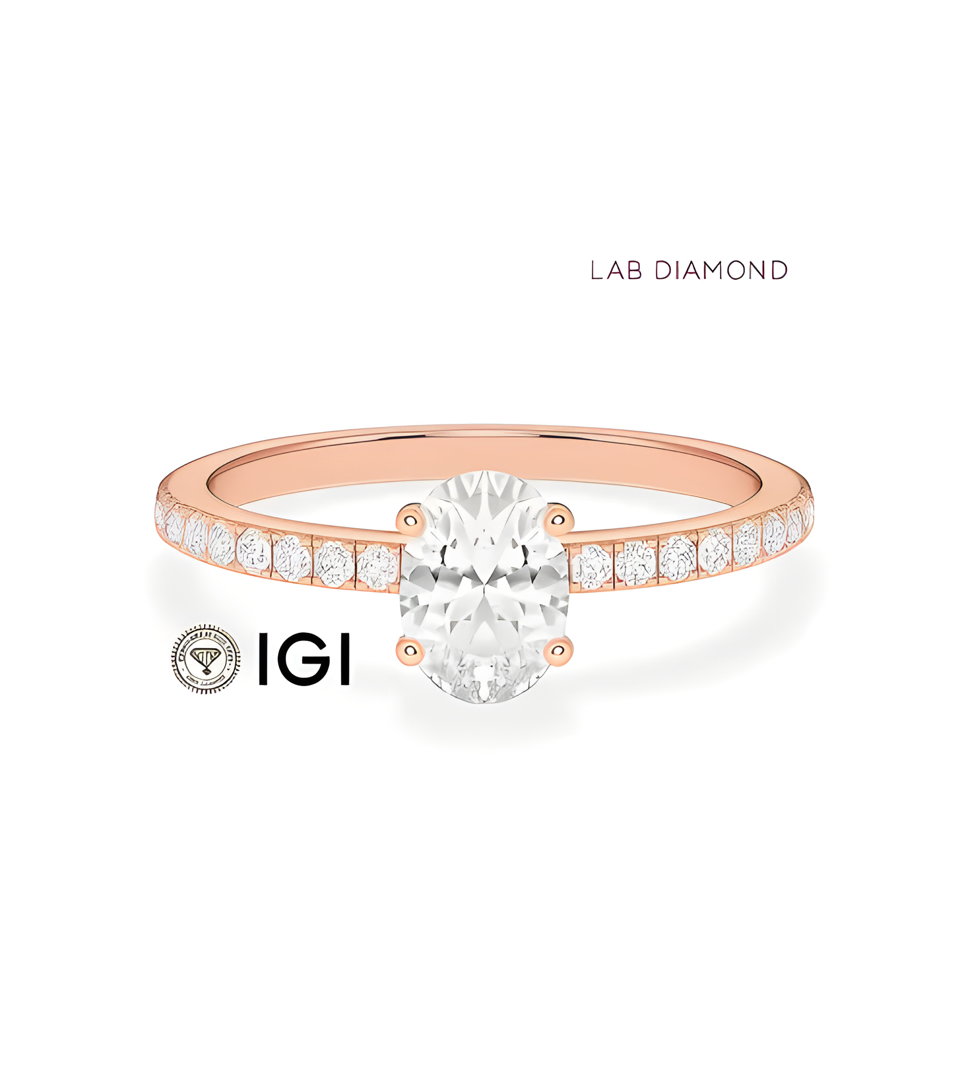 Lab-grown diamond hidden halo engagement rings