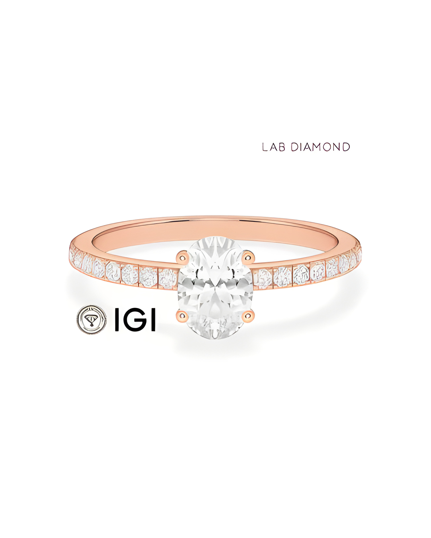 Lab-grown diamond hidden halo engagement rings