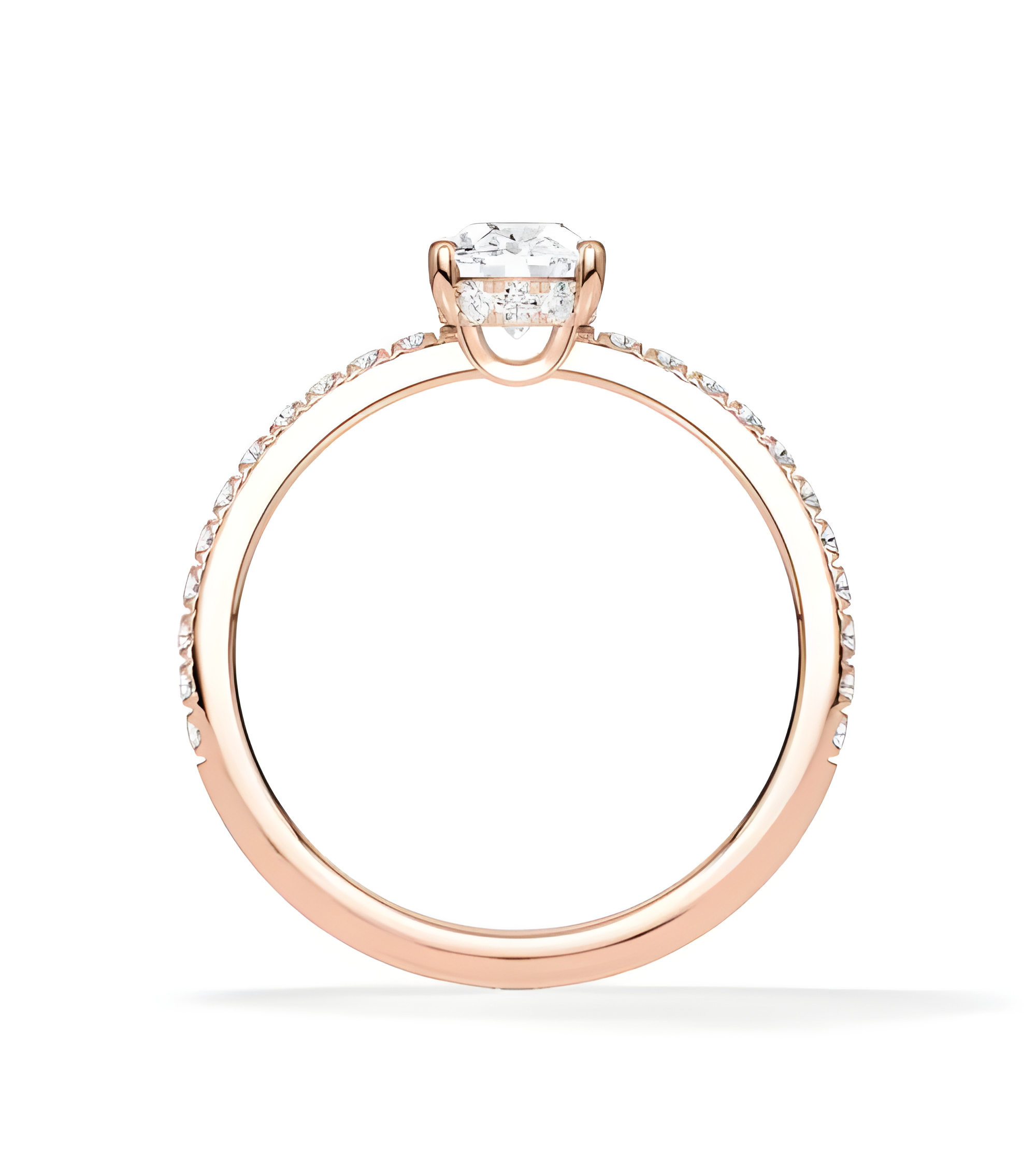 Lab-grown diamond hidden halo engagement rings