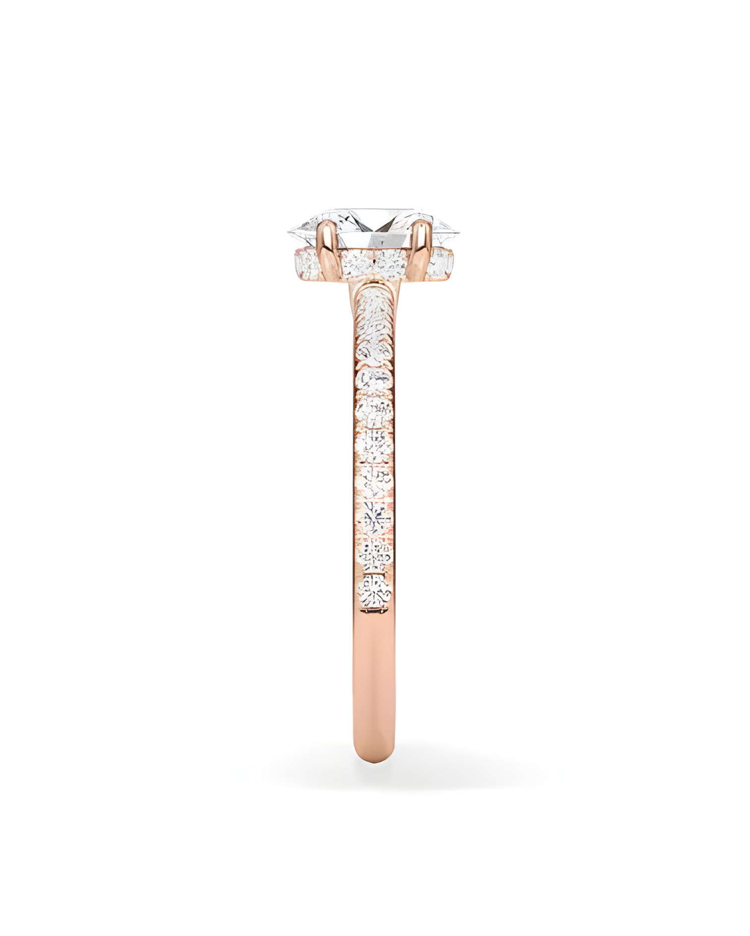 Lab-grown diamond hidden halo engagement rings