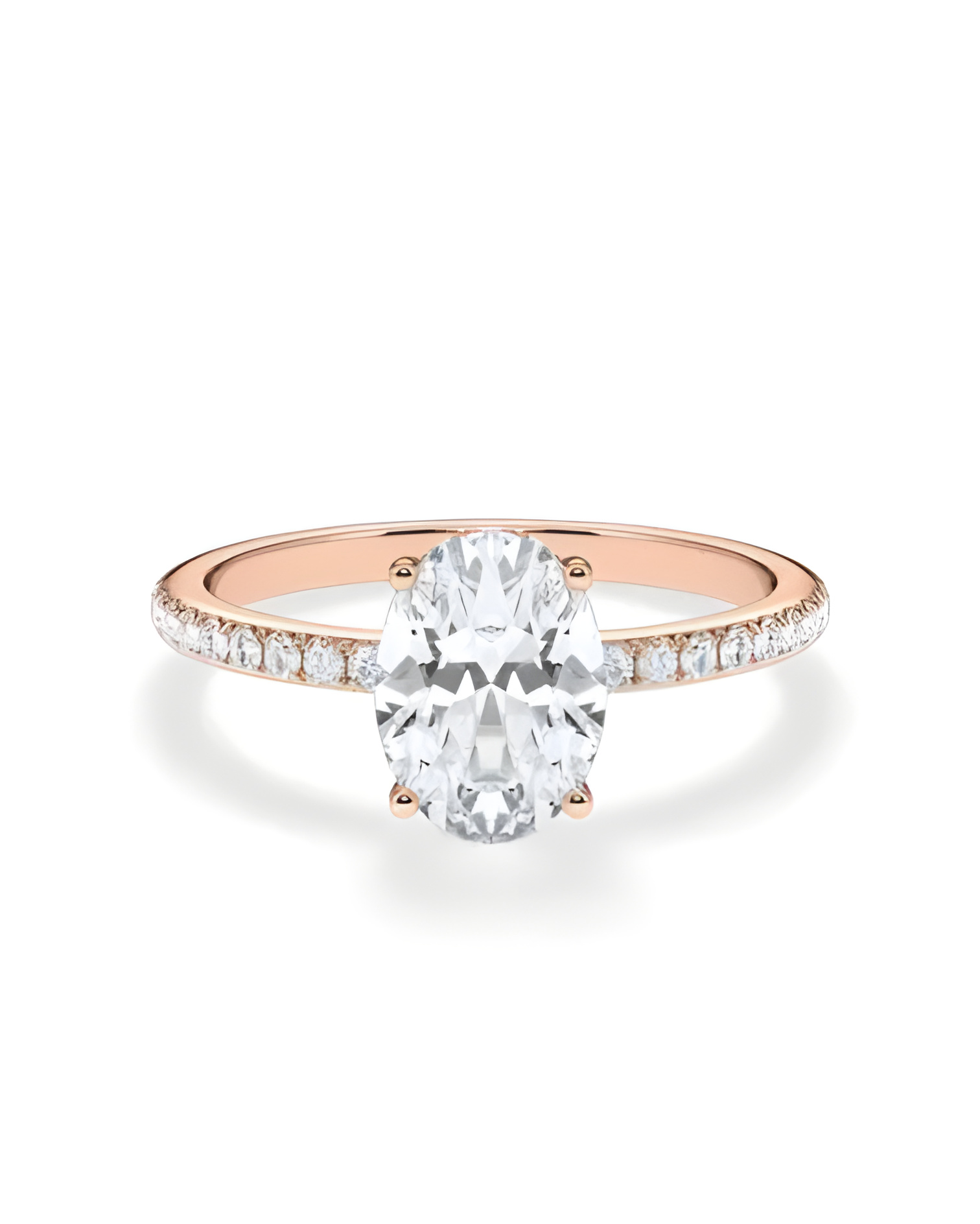 Lab-grown diamond hidden halo engagement rings