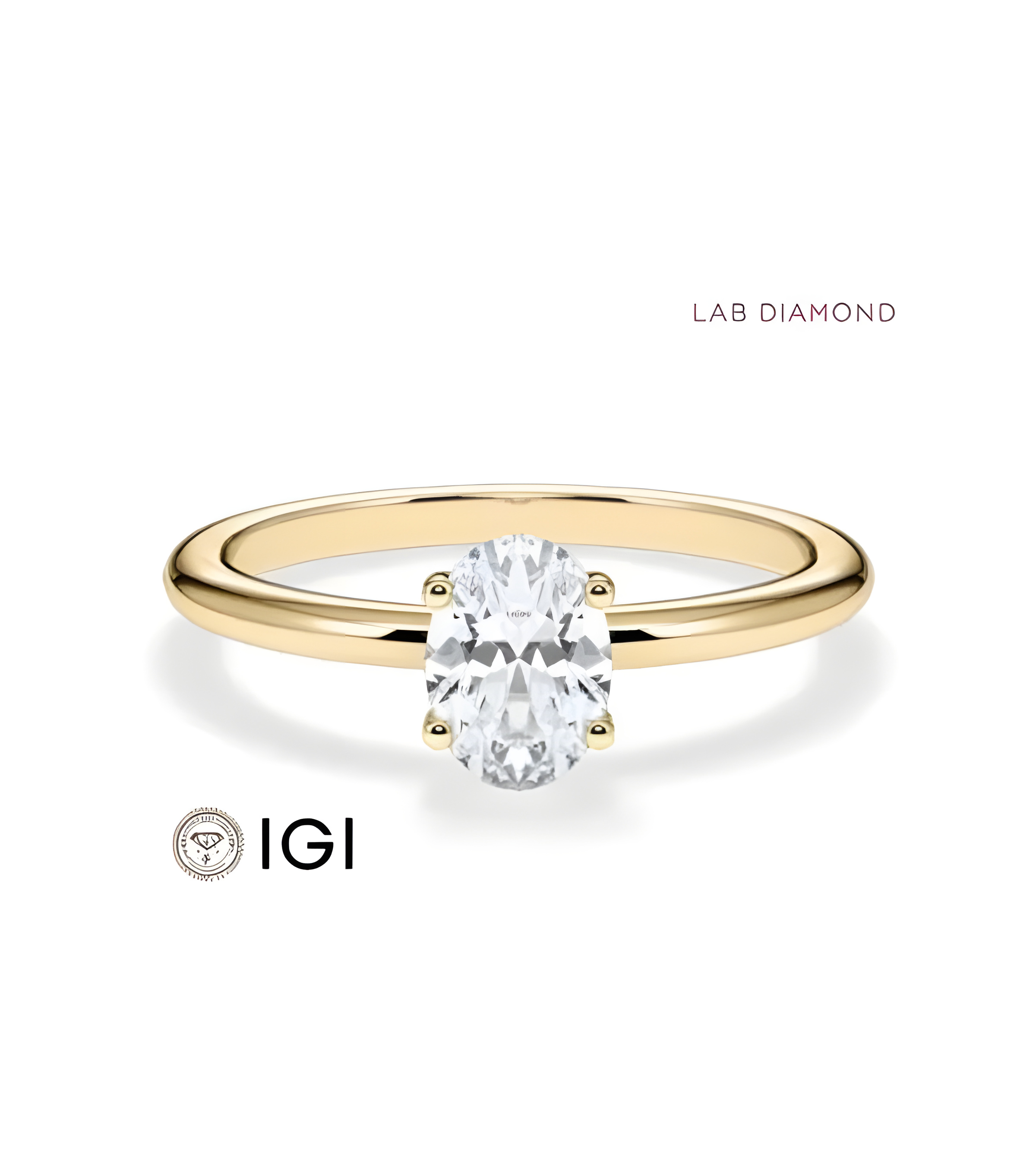 Solitarios compromiso en oro amarillo con lab diamond | Staring