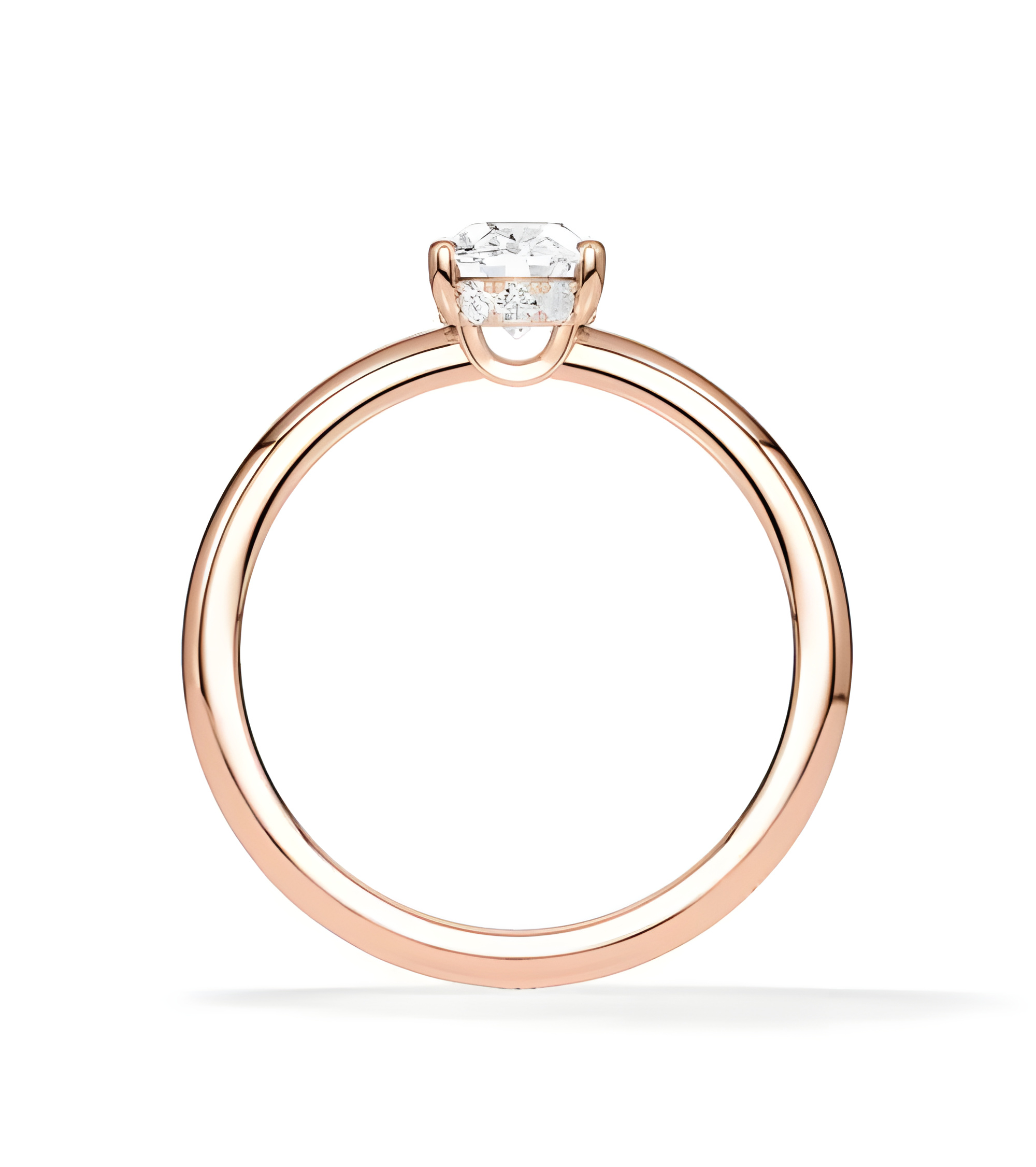 Anillos de pedida diamante oval en oro rosa de 18k | Staring