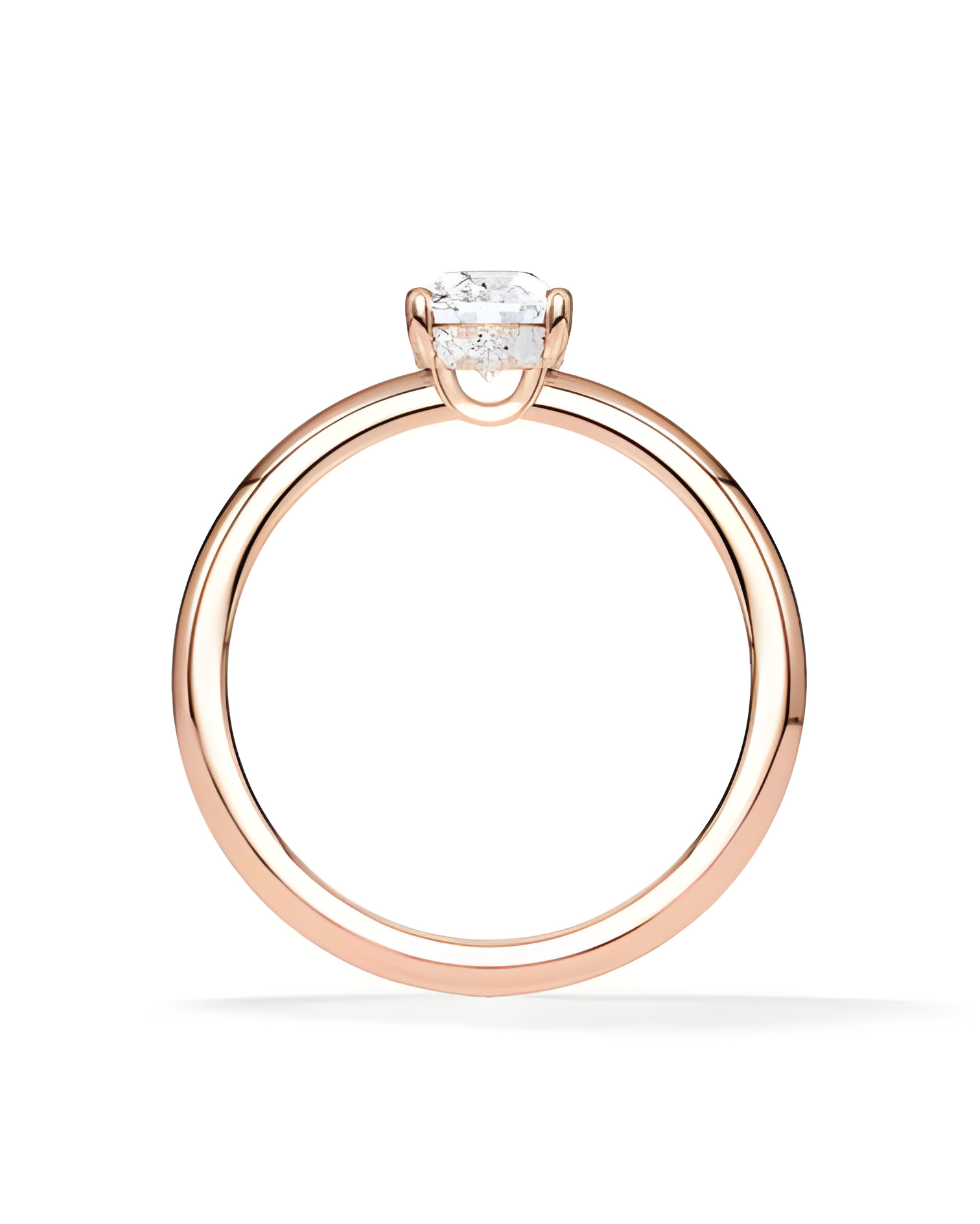 Anillos de pedida diamante oval en oro rosa de 18k | Staring